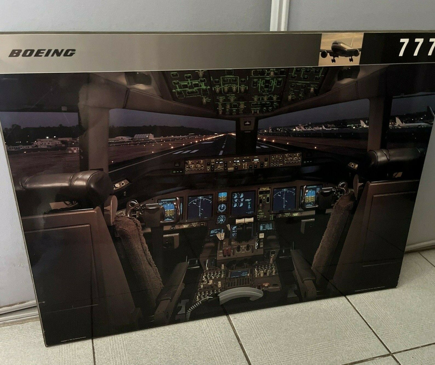 Boeing 777 Flight Deck Wall Photo 1994 Robert Pisano Randy O'Brezar 86x61cm