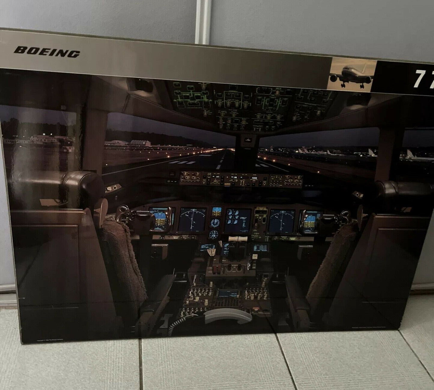 Boeing 777 Flight Deck Wall Photo 1994 Robert Pisano Randy O'Brezar 86x61cm