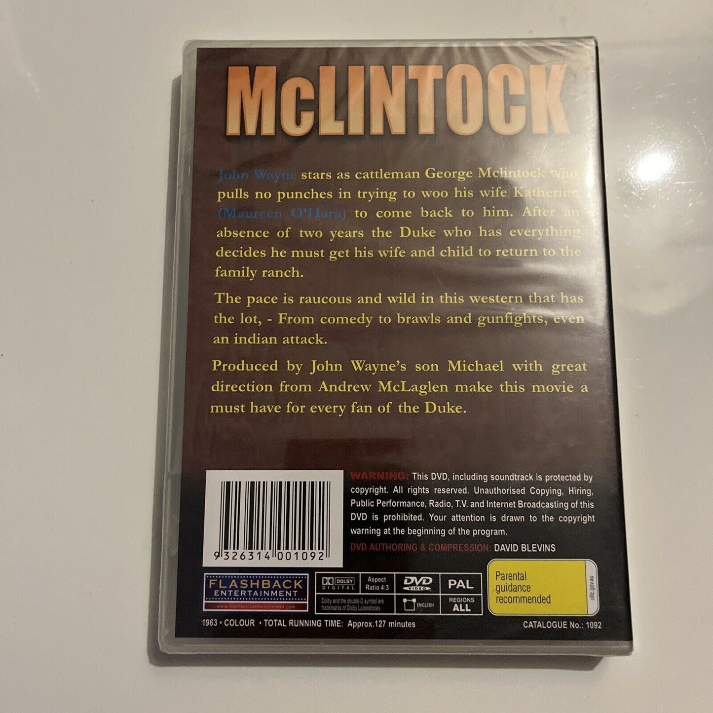 *New Sealed* McLintock! (DVD, 1963) John Wayne, Maureen O'Hara. All Regions