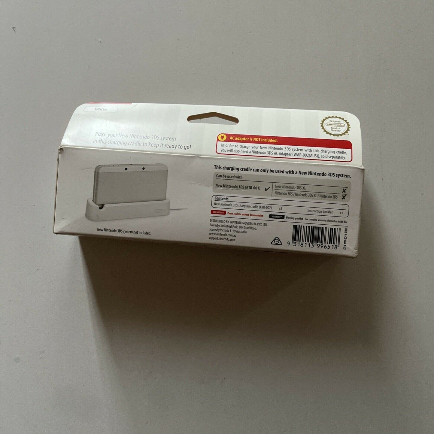 New Nintendo 3DS Charging Cradle (White) Easy Charging Compact - Genuine In Box