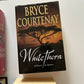 4x Bryce Courtenay Books: Four Fires, Whitethorn, Jessica, Brother Fish