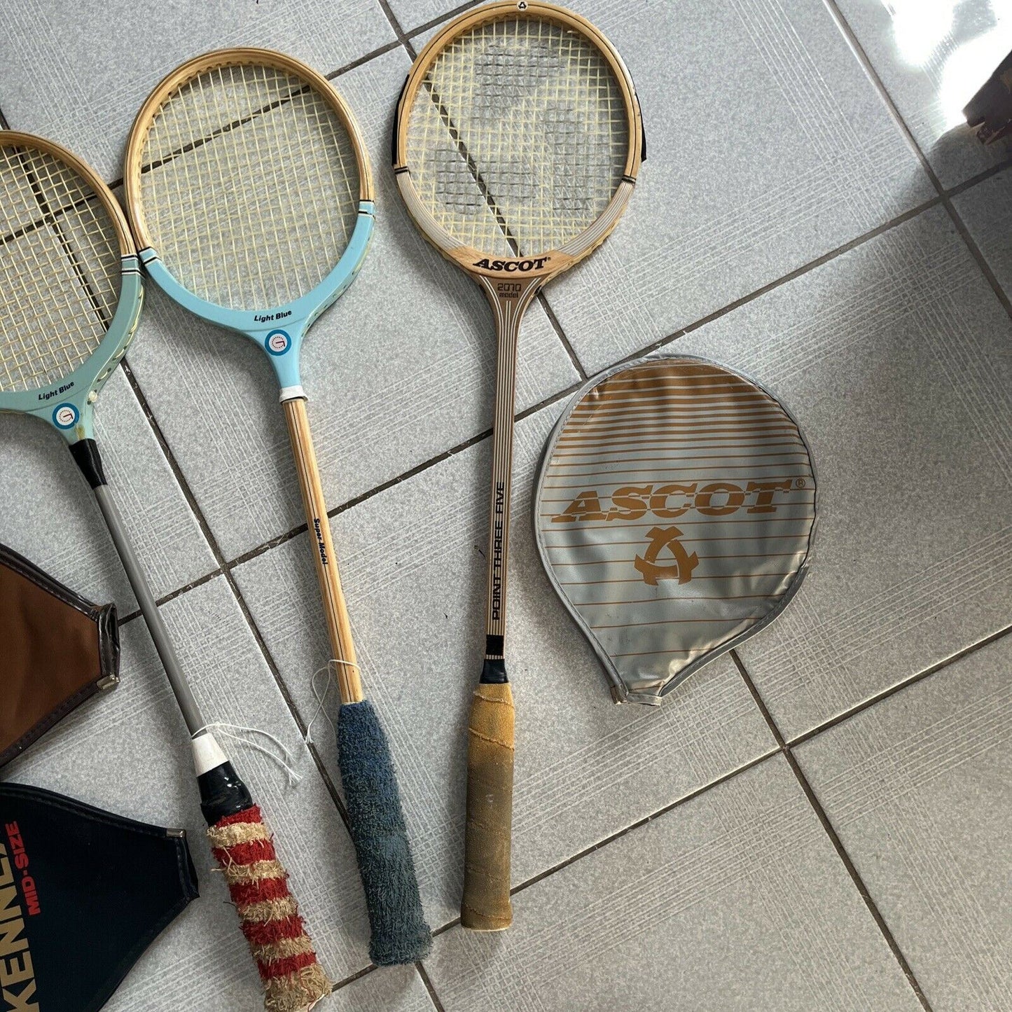 Vintage 2x Grays Light Blue & Ascot Point Three Five 2070 Squash Racquet