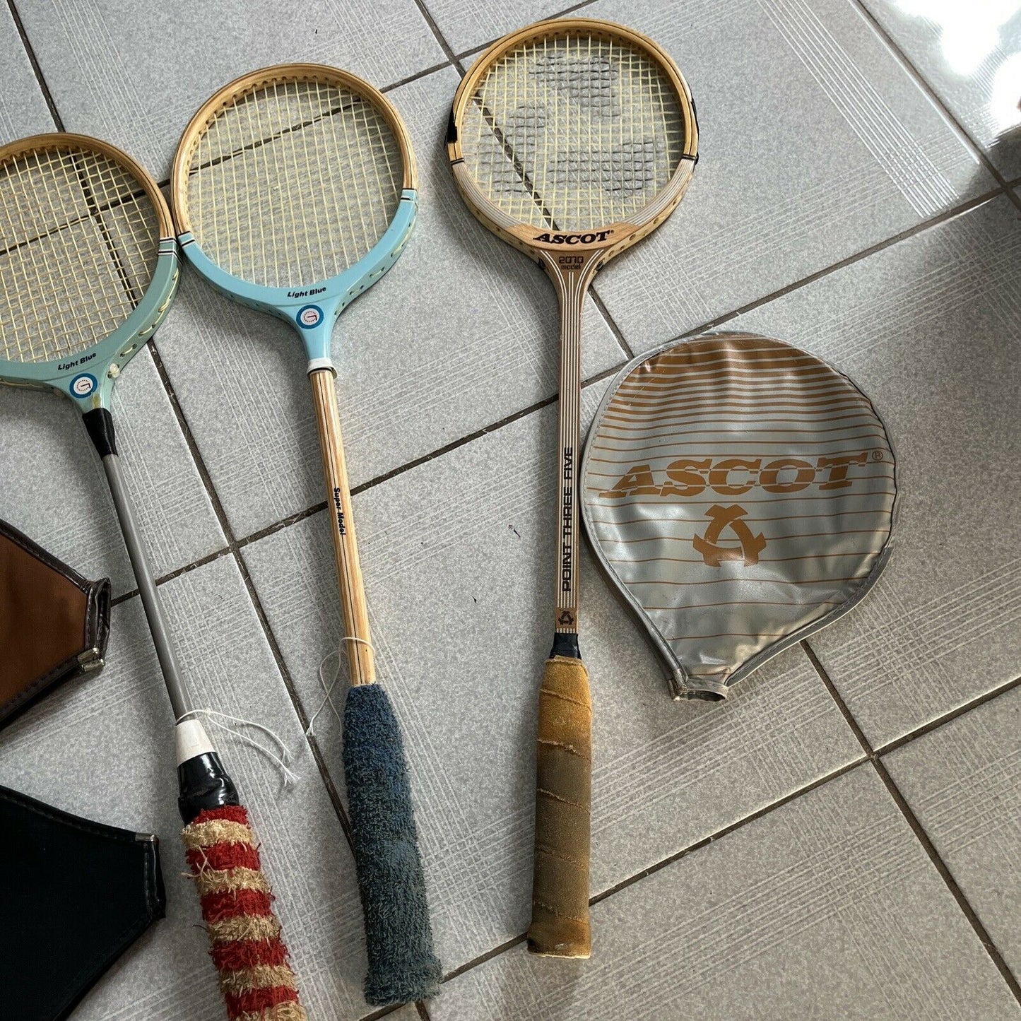 Vintage 2x Grays Light Blue & Ascot Point Three Five 2070 Squash Racquet