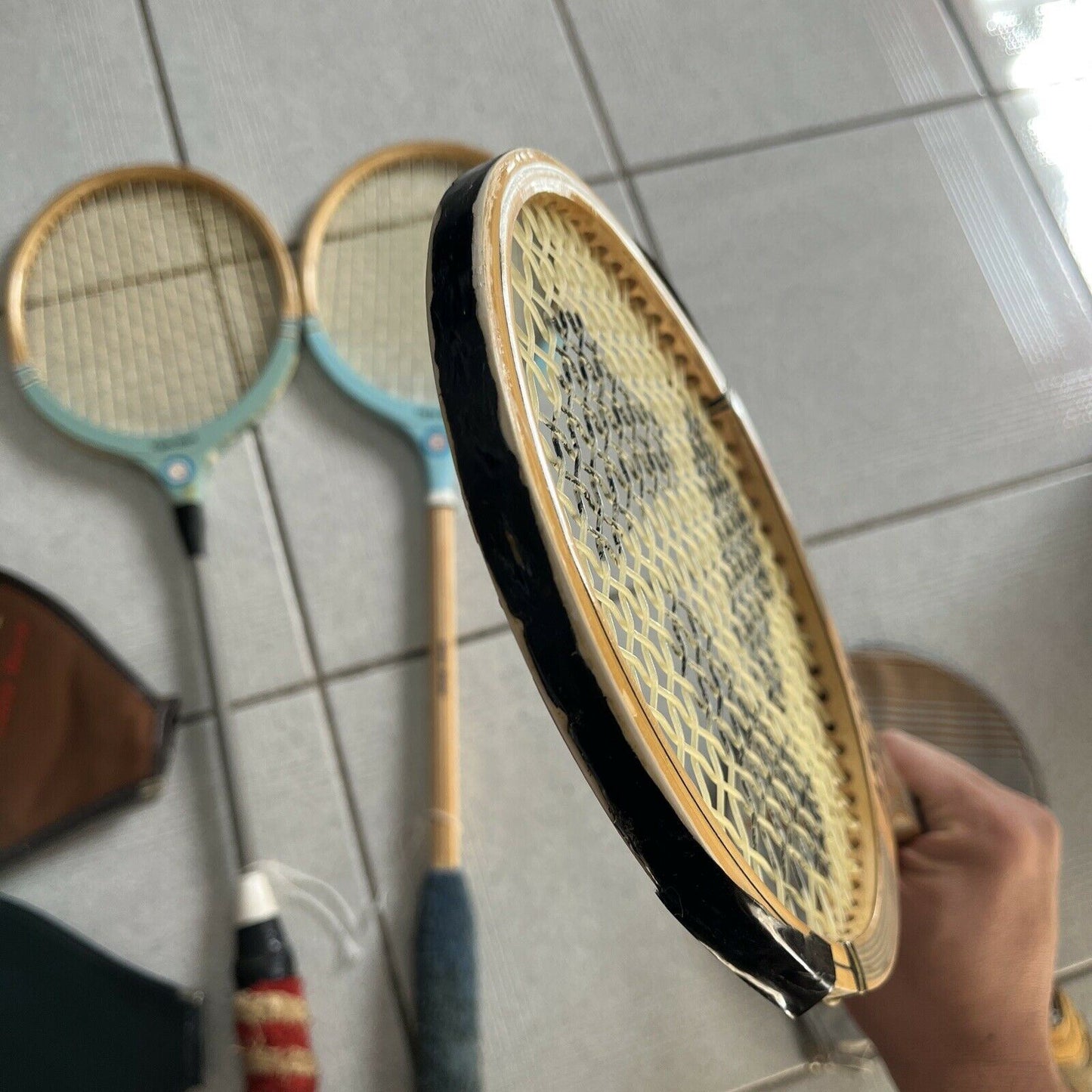 Vintage 2x Grays Light Blue & Ascot Point Three Five 2070 Squash Racquet