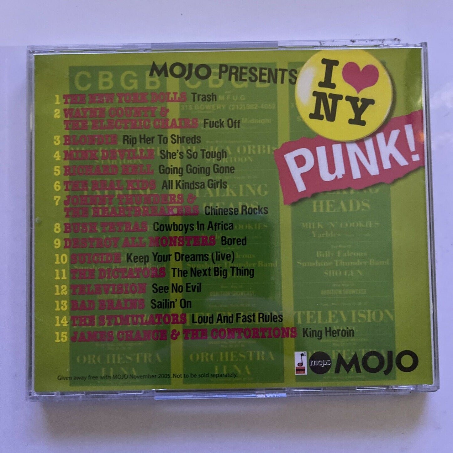 I Love NY Punk! (CD, 2005) Album. Mojo Magazine Best Compilation