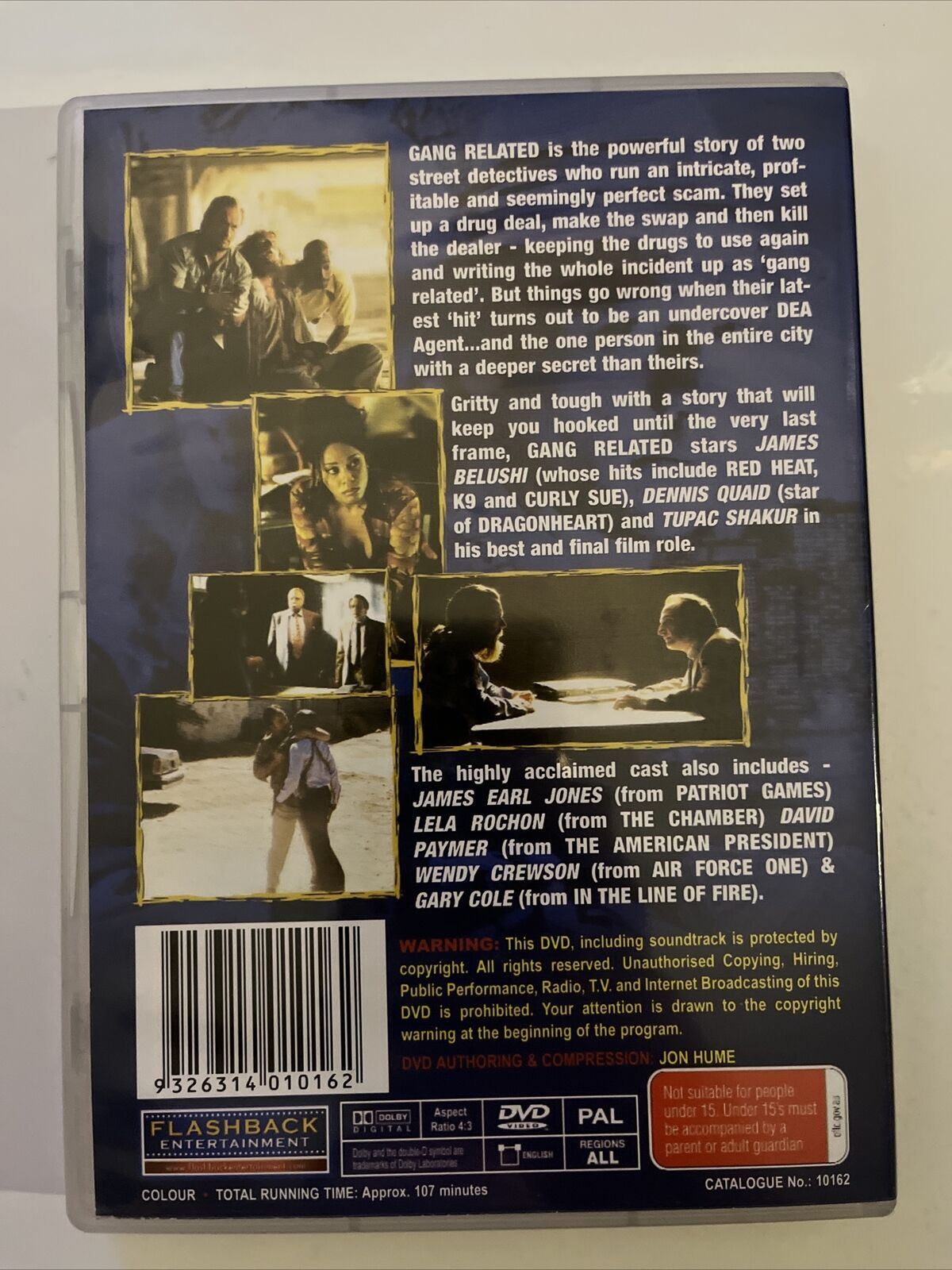 Gang Related (DVD, 1997) James Belushi, Tupac Shakur, Dennis Quaid. All Regions