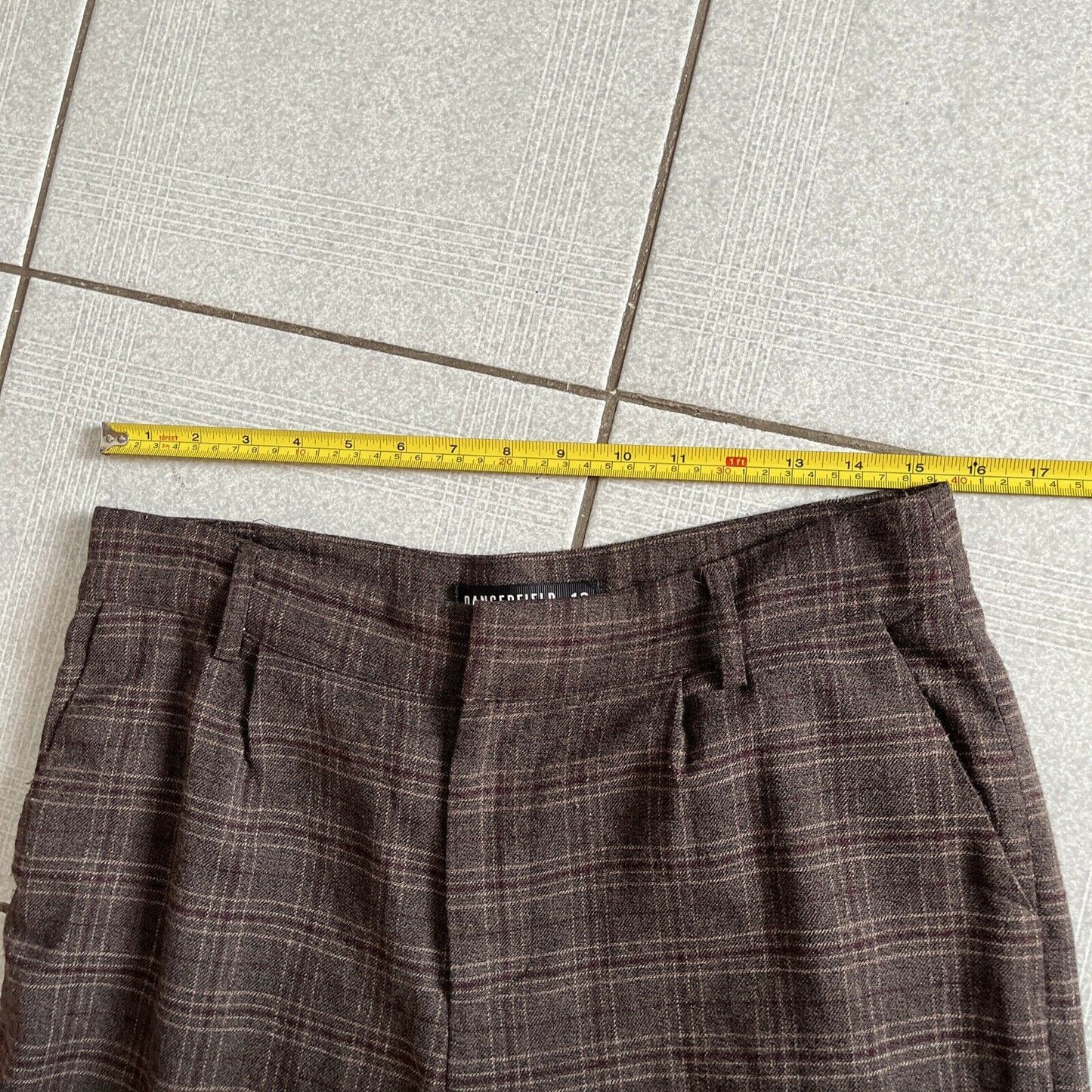 Dangerfield Brown/Grey Women's Wide Pants Size 12
