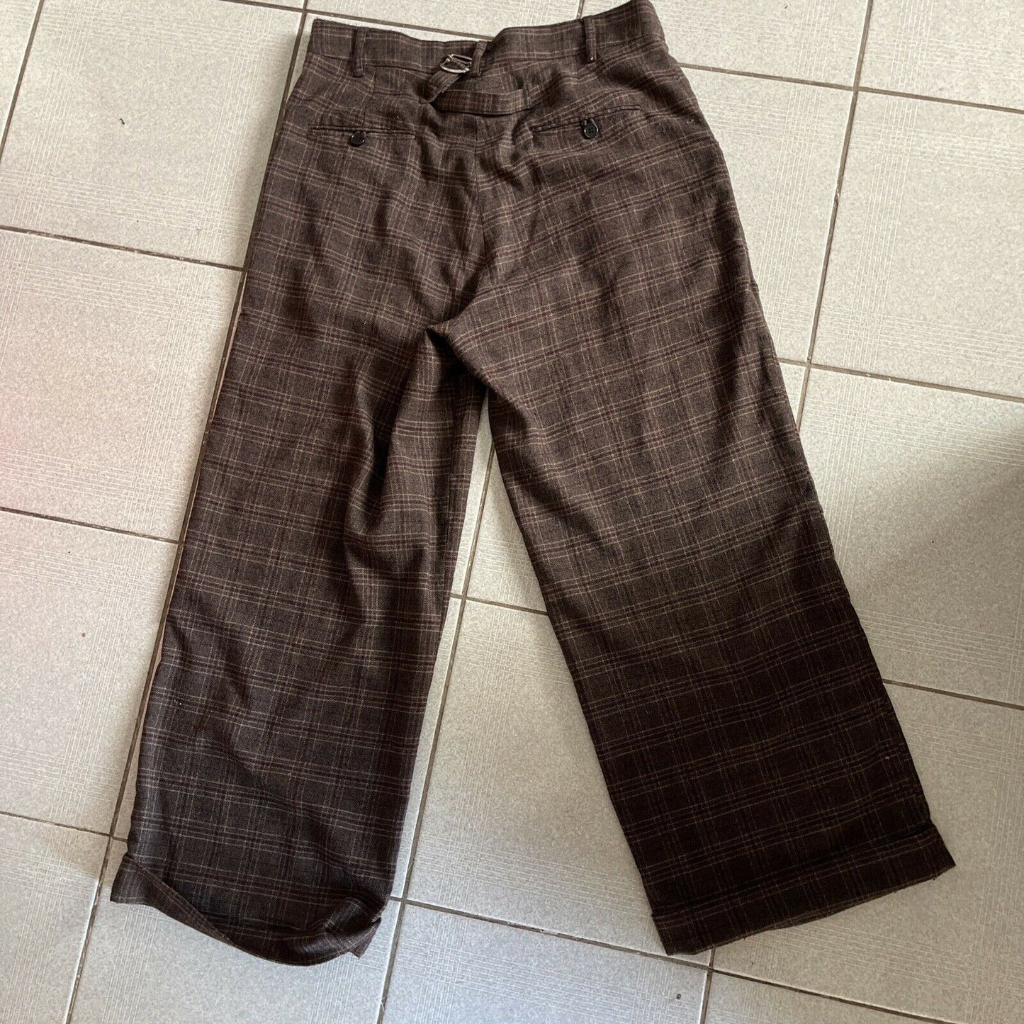 Dangerfield Brown/Grey Women's Wide Pants Size 12
