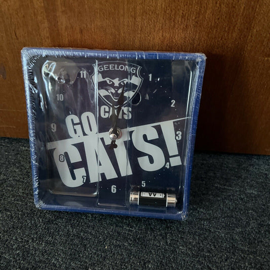*New Sealed* AFL Geelong Cats Mini Glass Clock