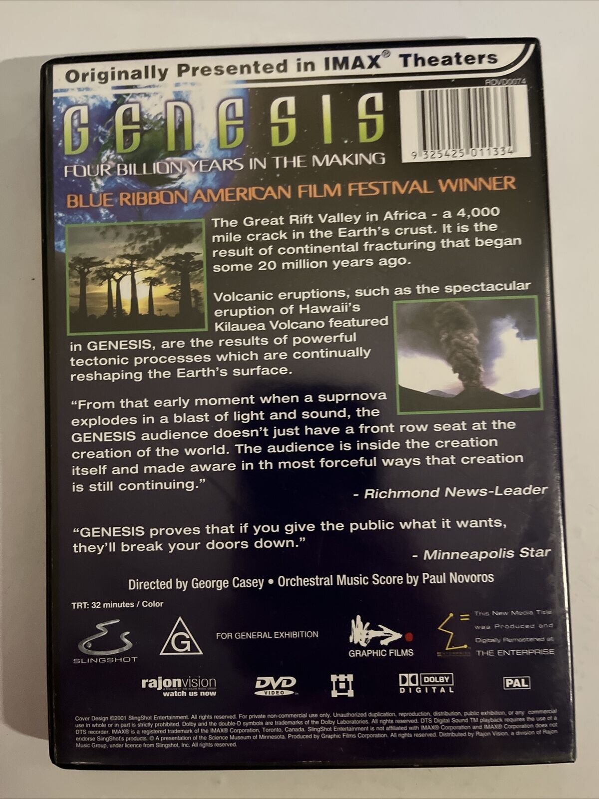 Imax - Genesis (DVD, 1978) Region 4