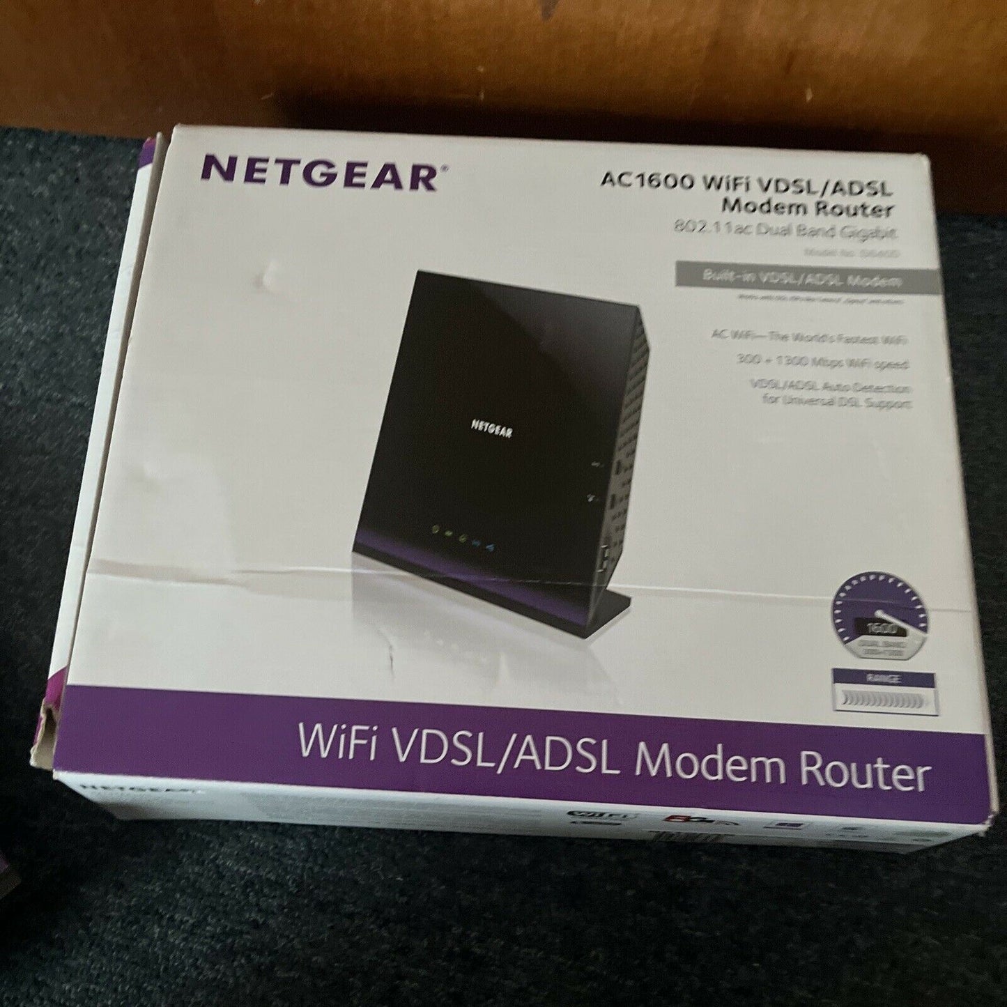 NETGEAR D6400 AC1600 Dual Band Gigabit WiFi Modem Router NBN Compatible