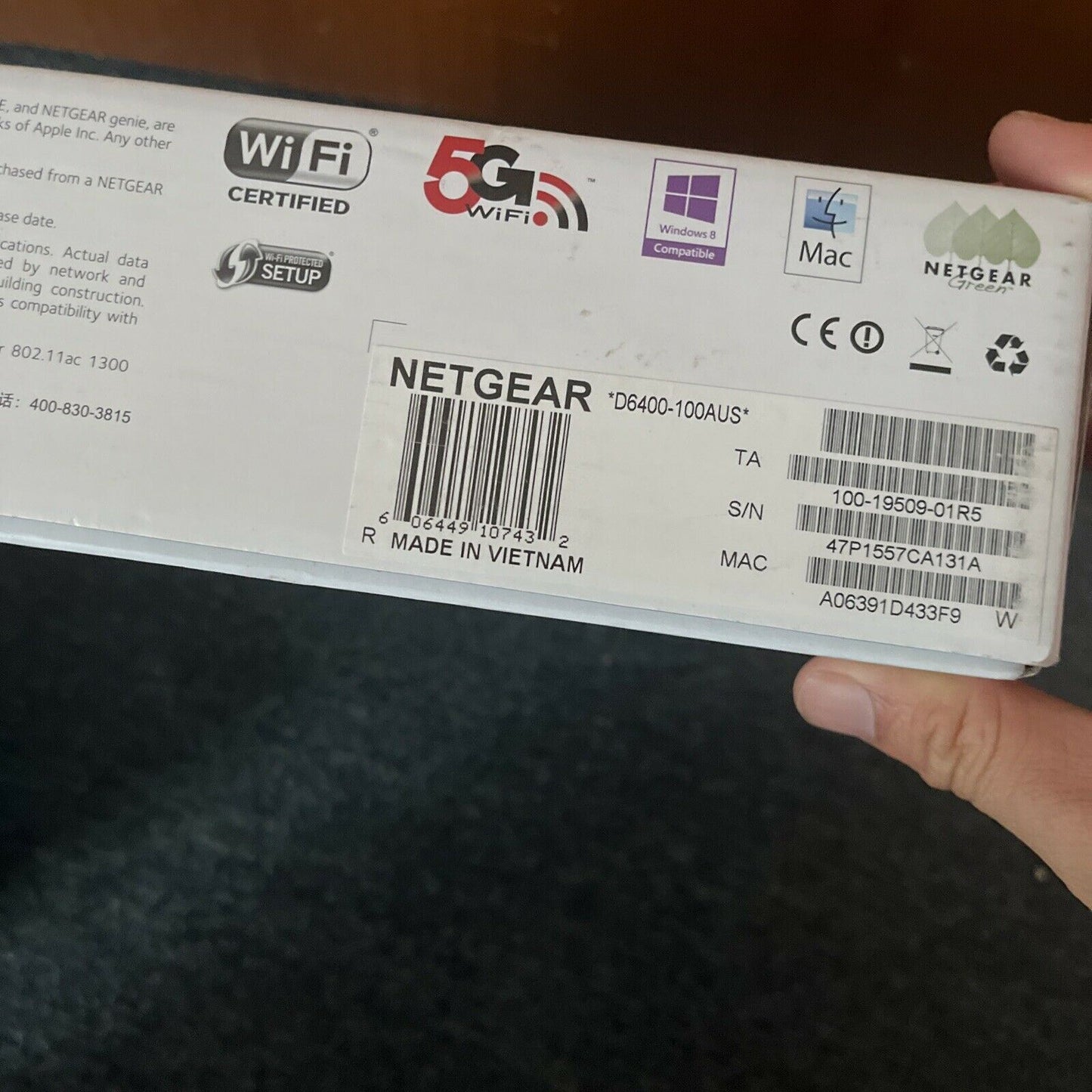 NETGEAR D6400 AC1600 Dual Band Gigabit WiFi Modem Router NBN Compatible