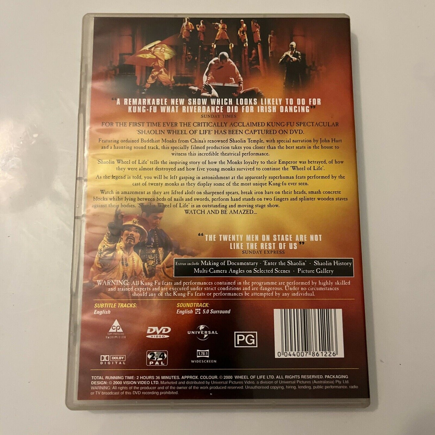 Shaolin - Wheel Of Life (DVD, 2001) Region 4&2