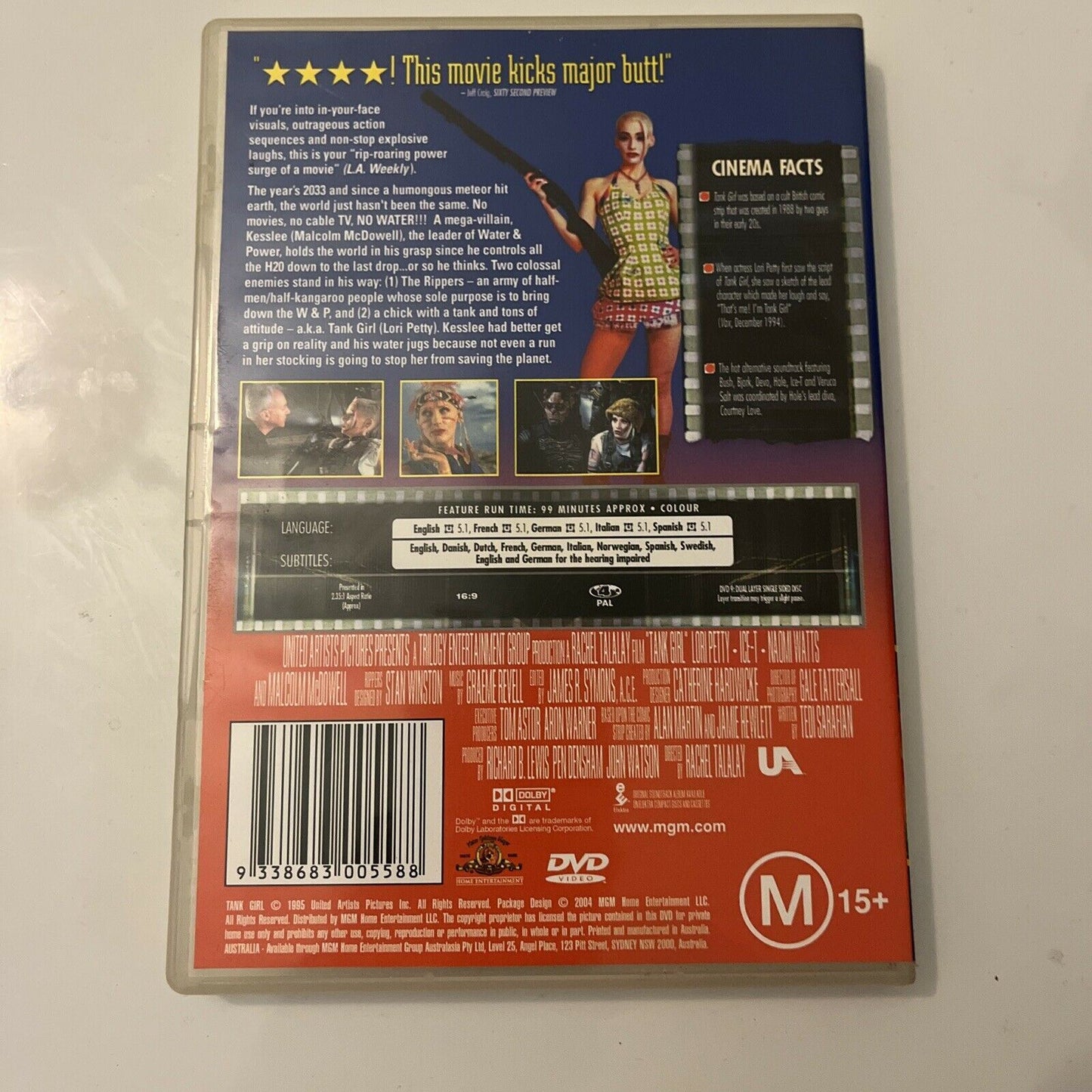 Tank Girl (DVD, 1995) Lori Petty, Ice T, Naomi Watts, Malcolm McDowell Region 4