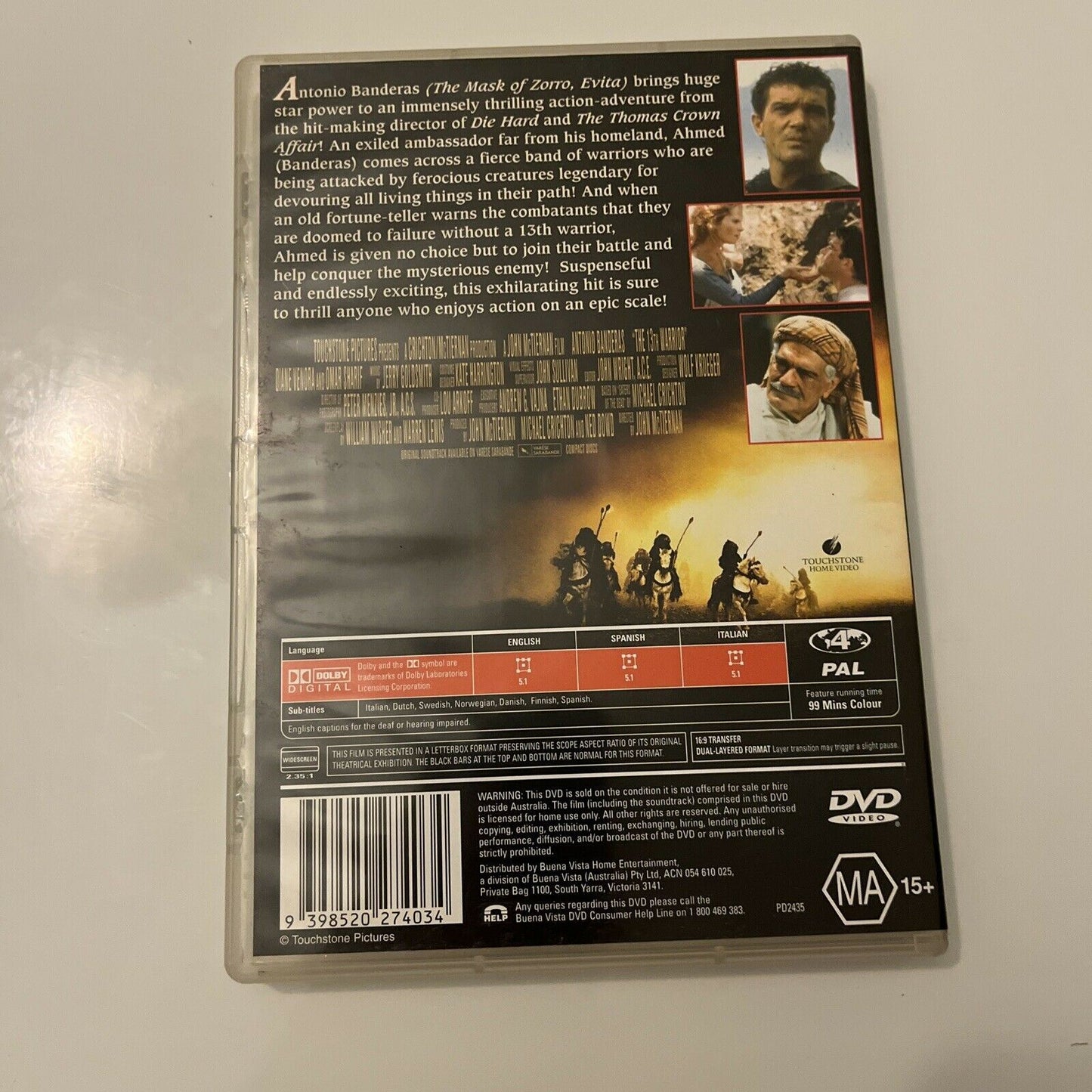 The 13th Warrior (DVD, 1999) Antonio Banderas, Omar Sharif, Region 4