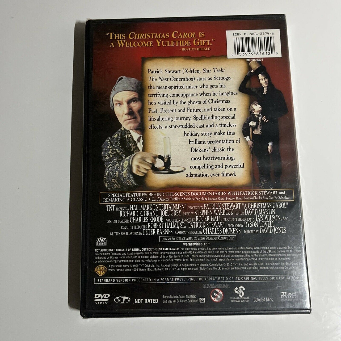 *New Sealed* A Christmas Carol (DVD, 1999) Patrick Stewart Region 1