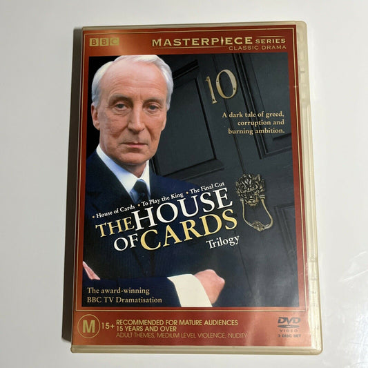 The House Of Cards Trilogy (DVD, 1990, 3-Disc) BBC Ian Richardson Region 4