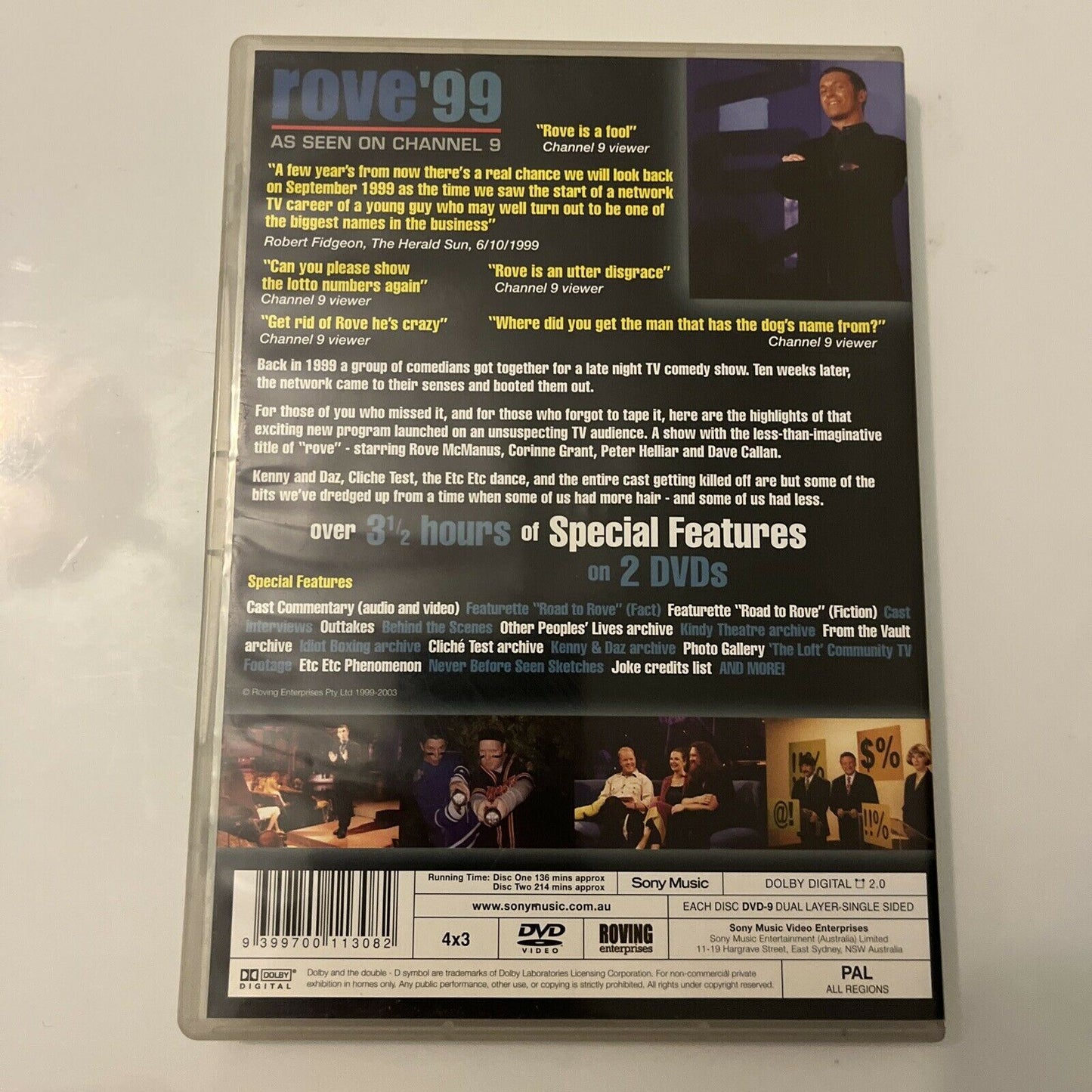 Rove - Rove'99 (DVD, 1999, 2-Disc) Rove McManus, Peter Helliar. All Regions