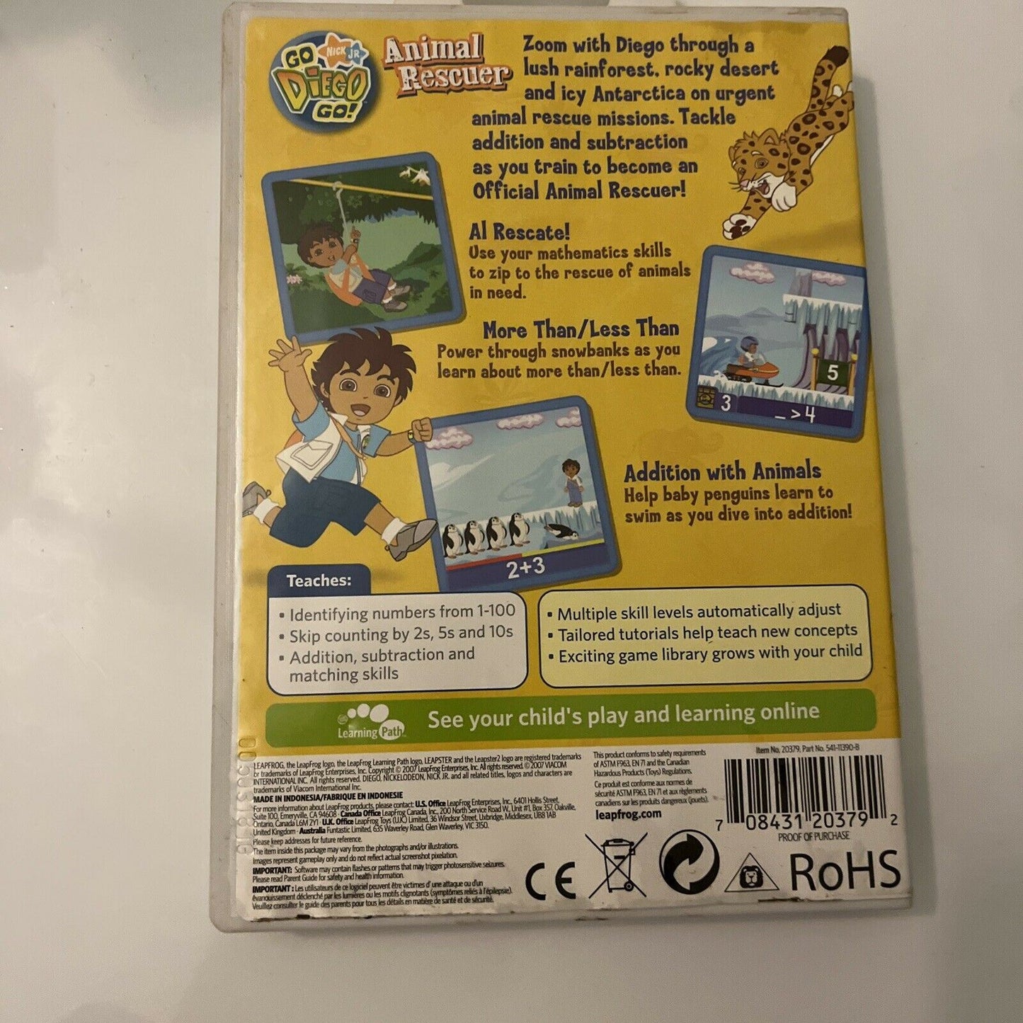 Leapster Learning Game - Go Diego Go Animal Rescuer Ages 4-7 Leap Frog