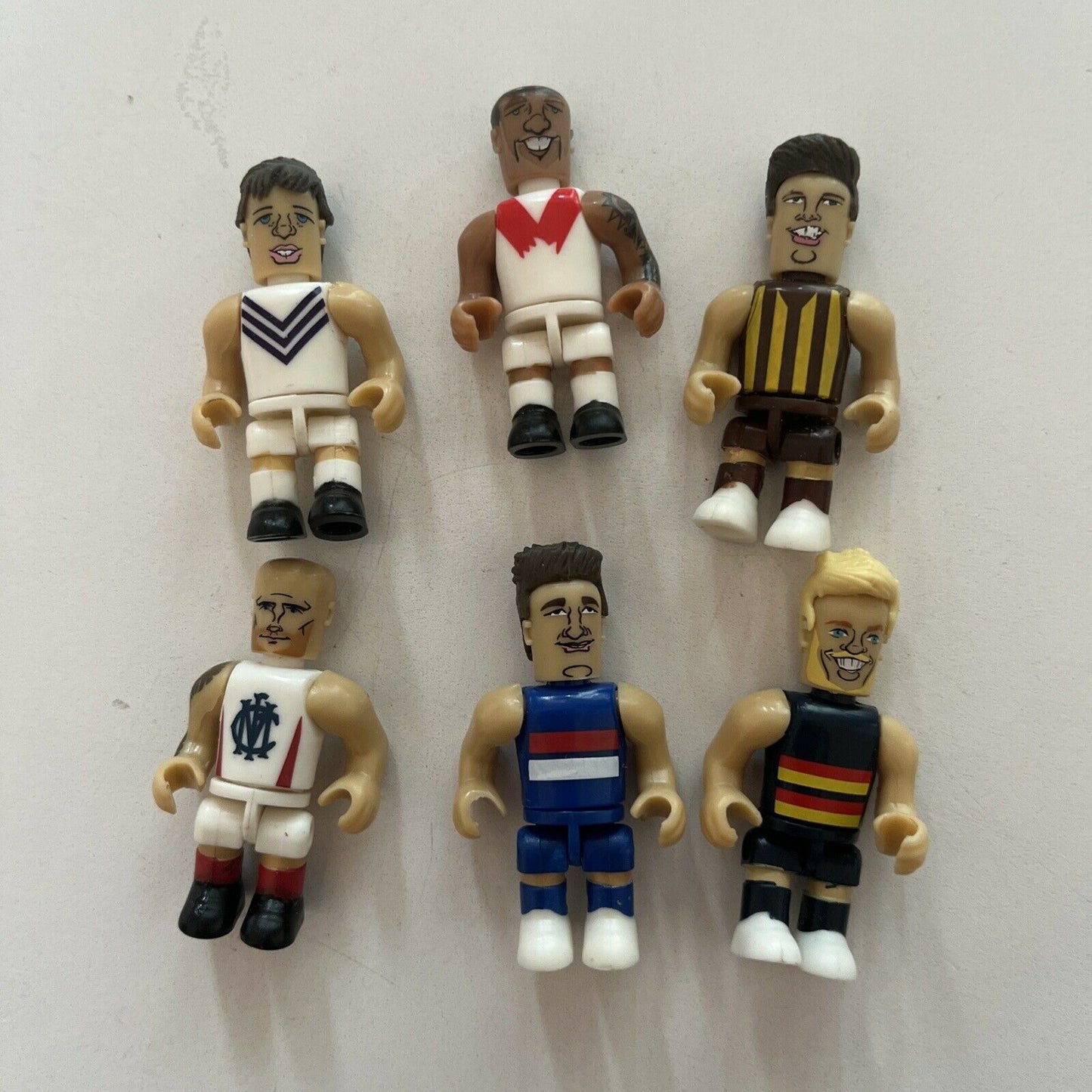 6x AFL Mini Figures - Fyfe, Franklin, Breust, Jones, Bontempelli, Van Berlo