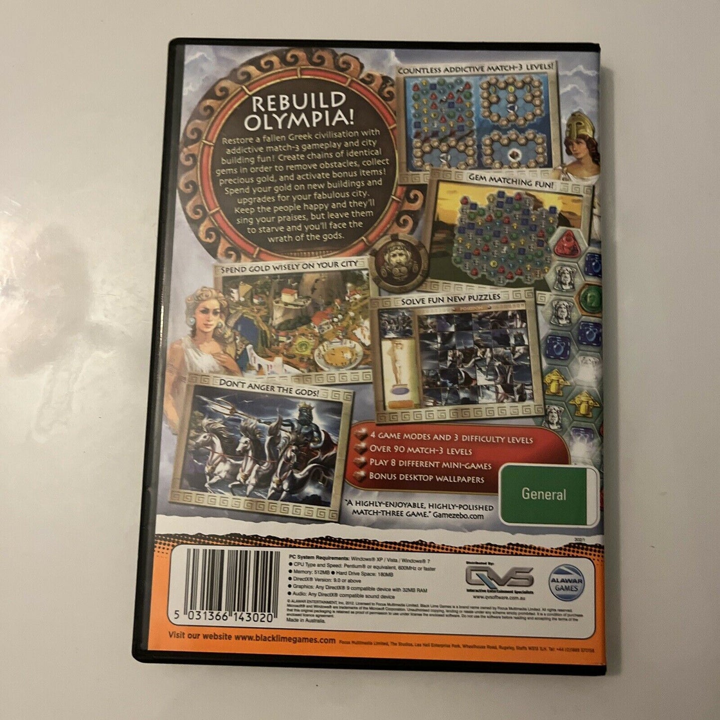 Heroes of Hellas 2: Olympia PC CD-ROM Match 3 Game