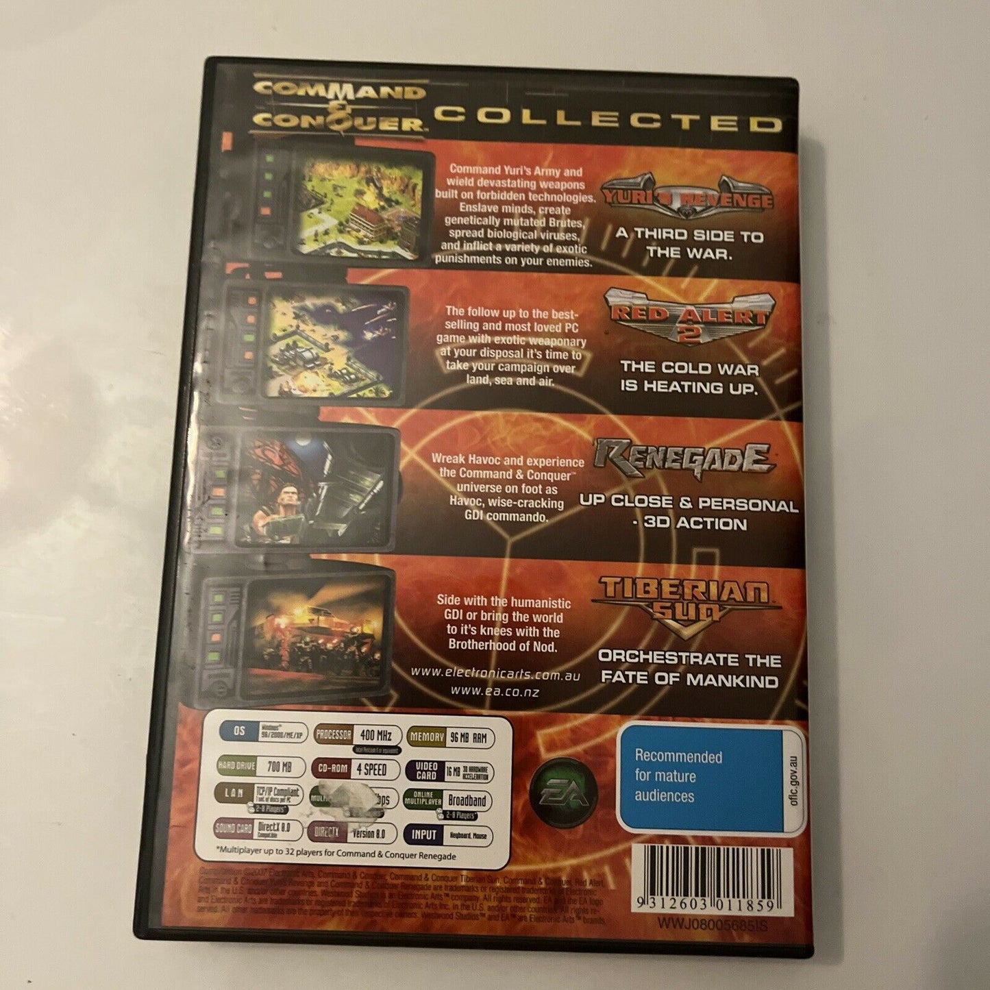 Command & Conquer: Tiberian Sun, Red Alert 2, Yuri's Revenge, Renegade PC CD-ROM