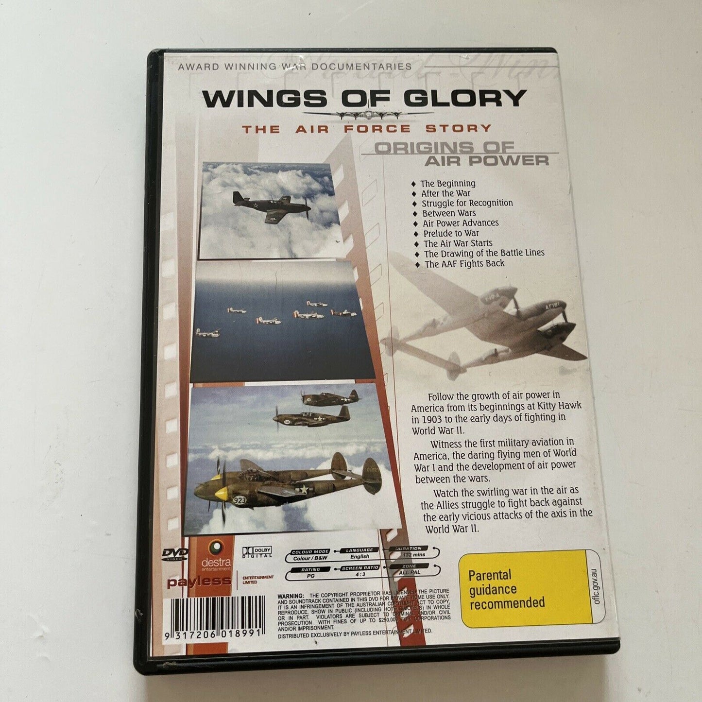 Wings Of Glory The Air Force Story: Origins Of Air Power (DVD) All Regions