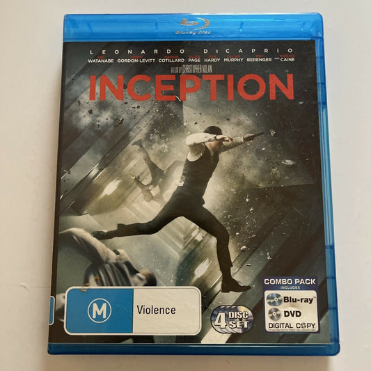 Inception (Blu-ray, + DVD, 2010, 4-Disc) Leonardo DiCaprio, Region B & 4