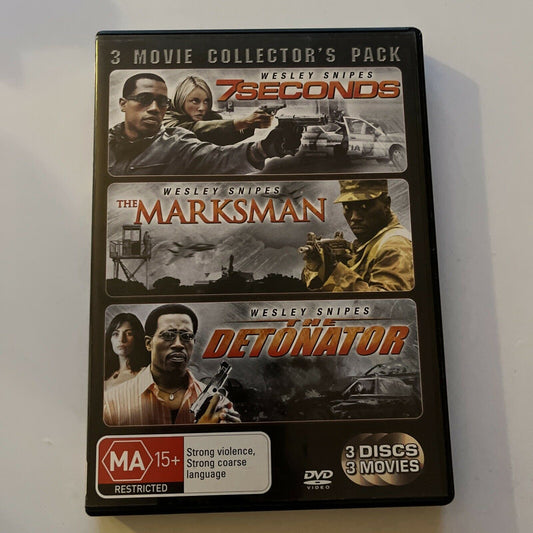 7 Seconds / The Marksman / The Detonator (DVD, 3-Disc) Wesley Snipes Region 4