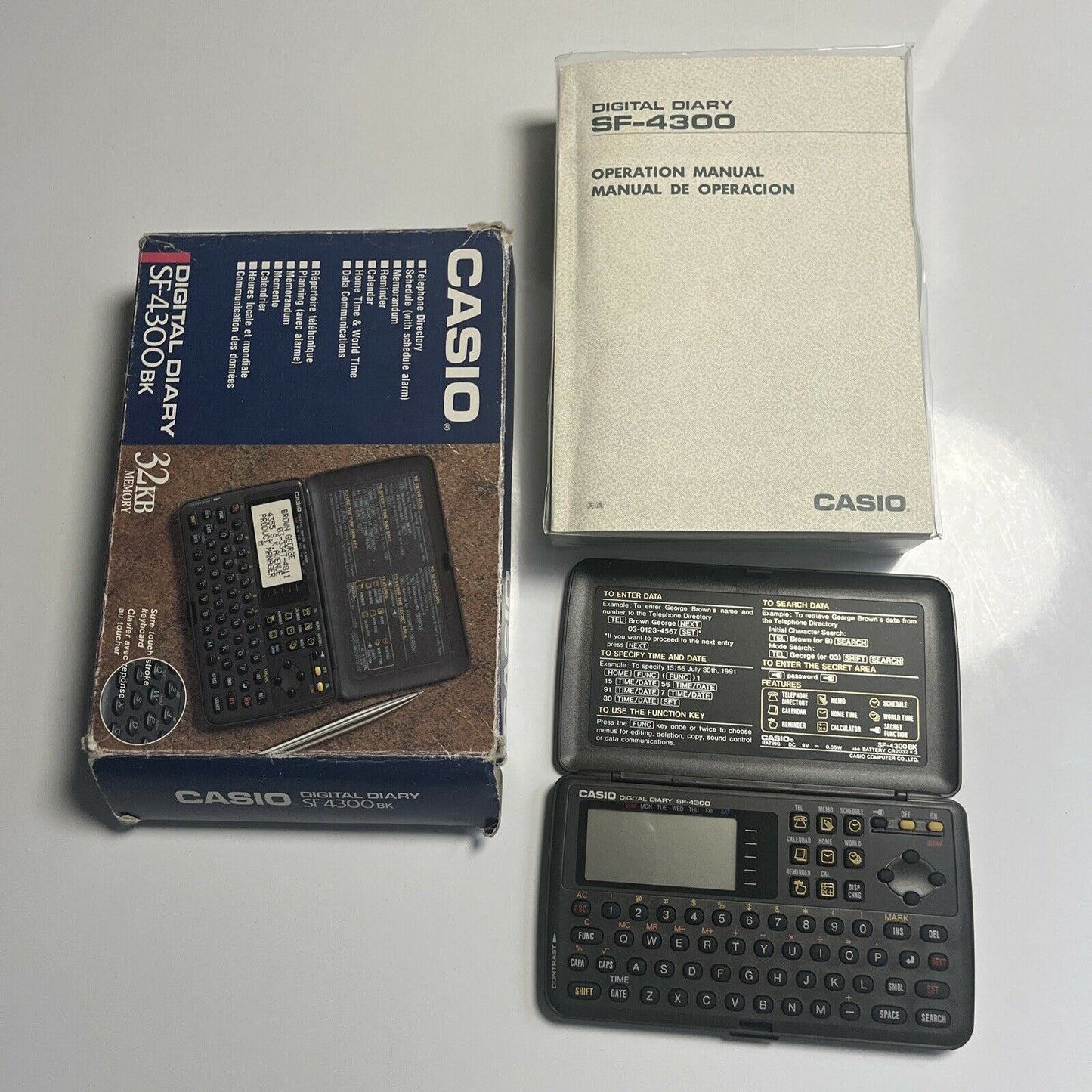 Casio Digital Diary 32kb SF-4300BK *for parts or repair only*