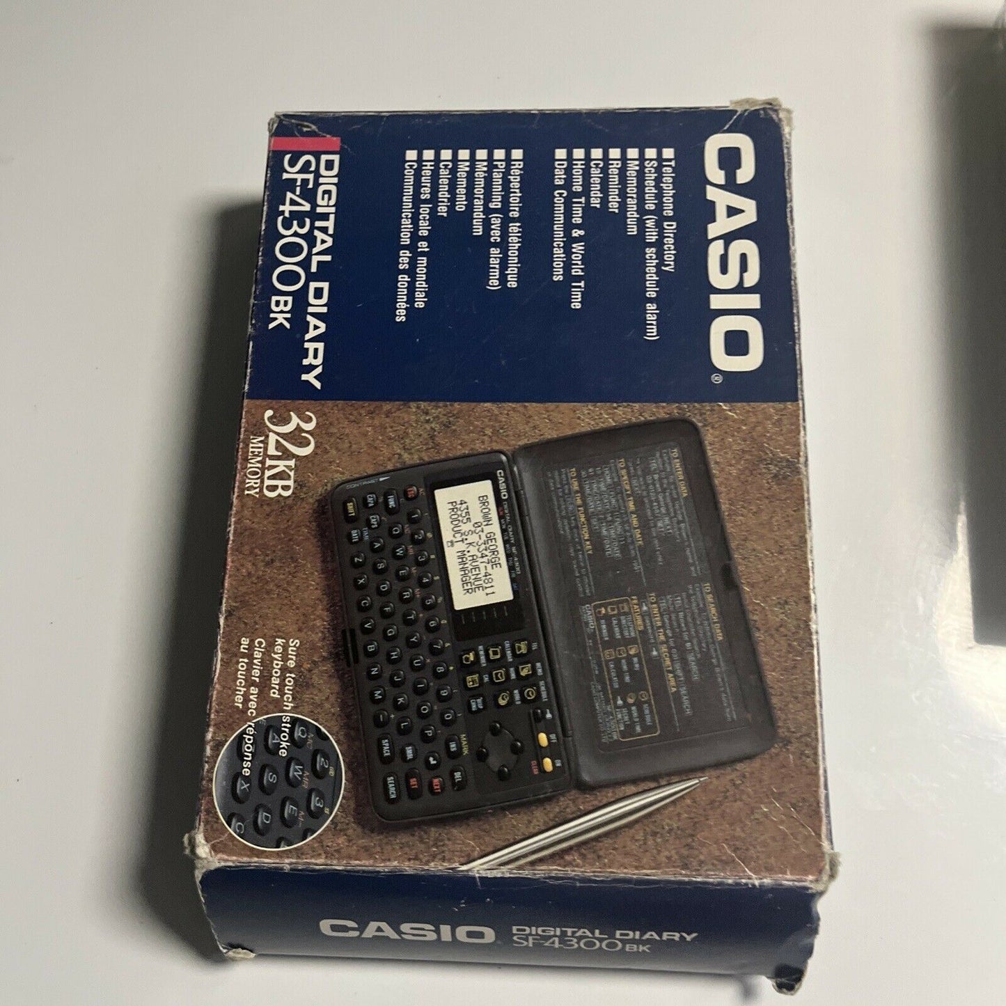 Casio Digital Diary 32kb SF-4300BK *for parts or repair only*