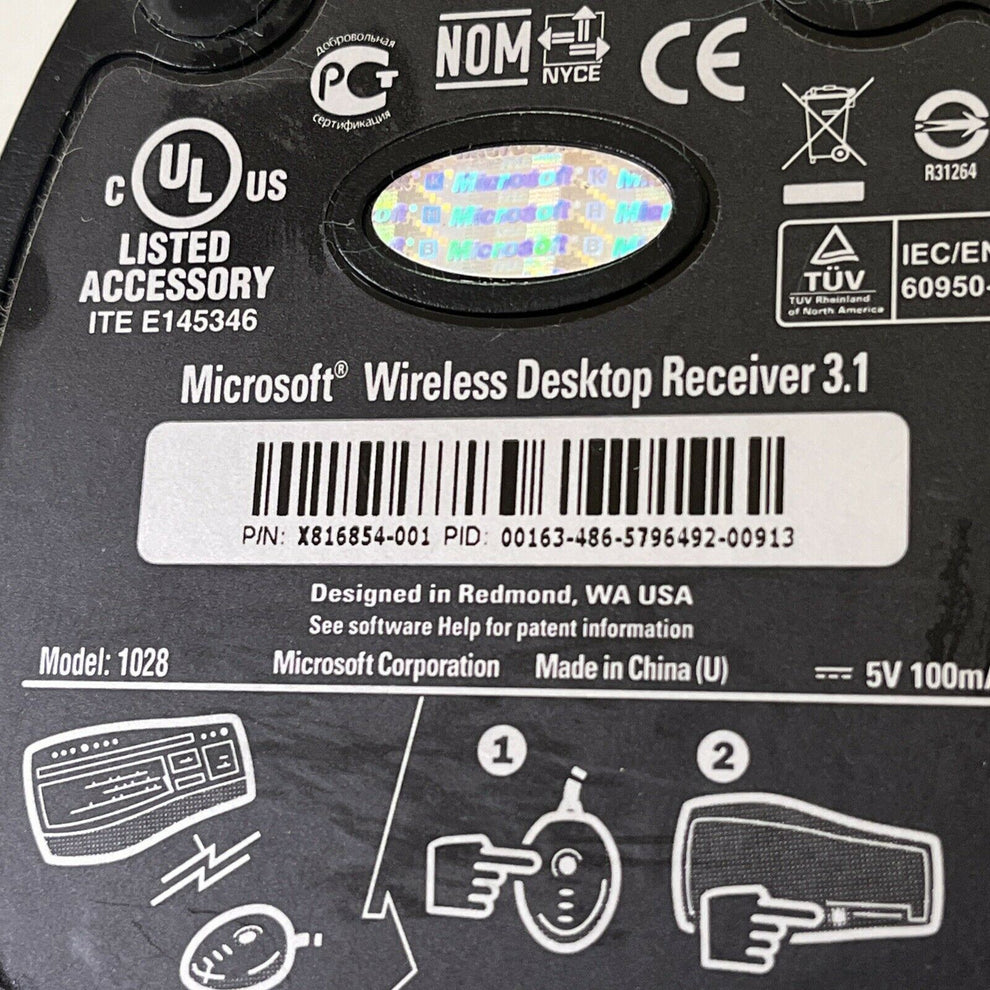 Microsoft Wireless Desktop Receiver 3.1 Model 1028 Retro Unit