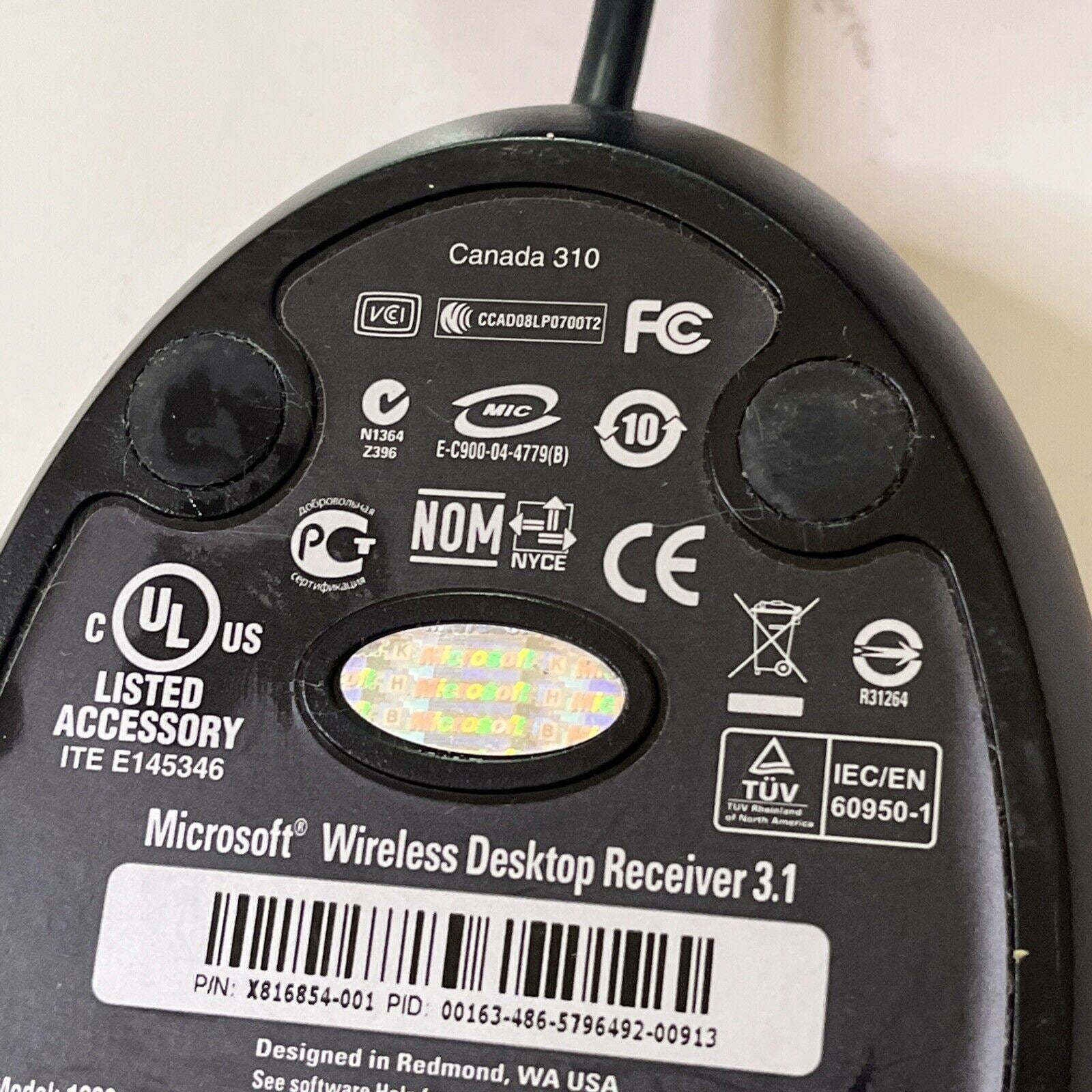 Microsoft Wireless Desktop Receiver 3.1 Model 1028 Retro Unit