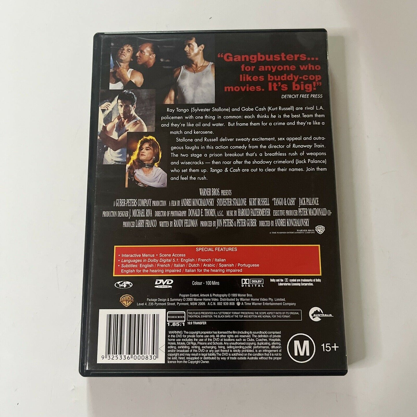 Tango And Cash (DVD, 1989) Sylvester Stallone, Kurt Russell, Region 4
