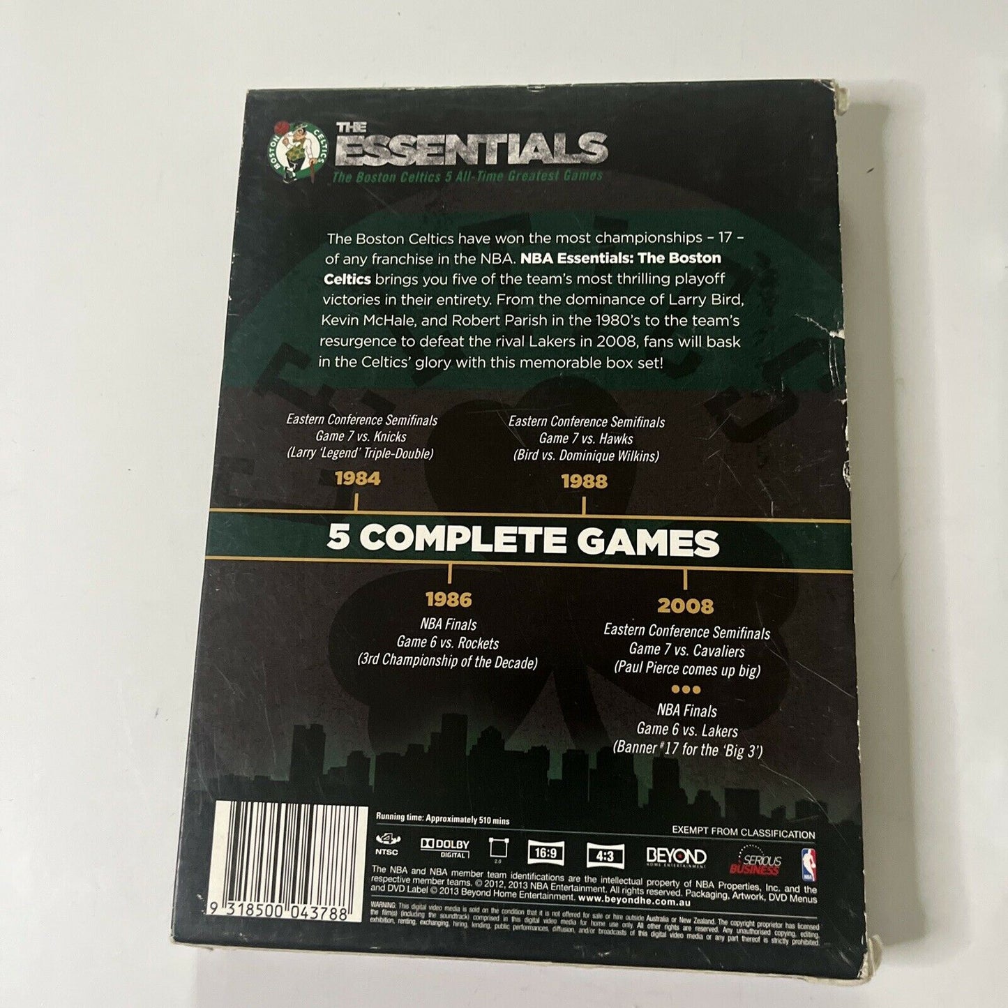 NBA Essentials - Boston Celtics (DVD, 2012, 5-Disc) Region 4