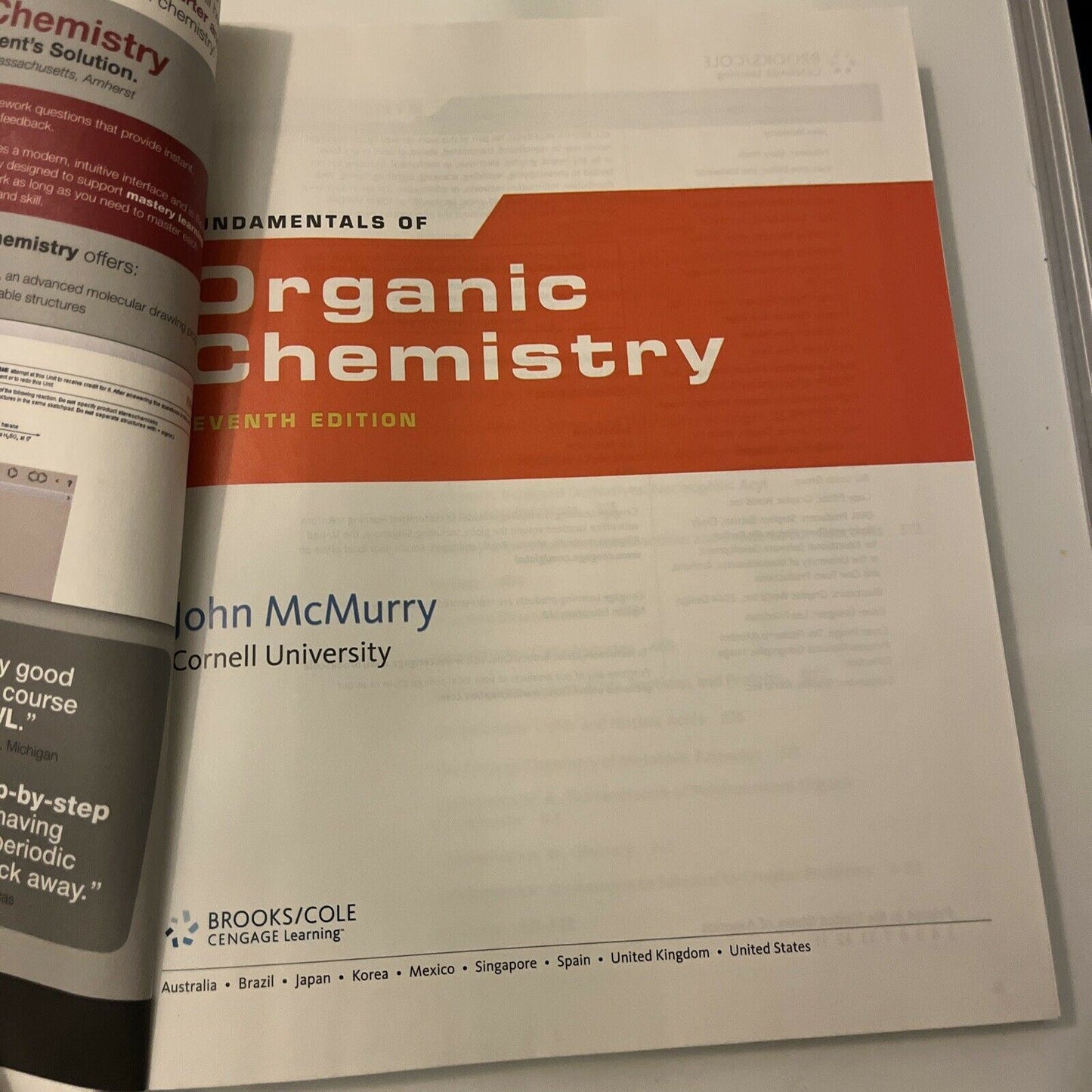 Fundamentals of Organic Chemistry by John McMurry (Hardcover, 2010)