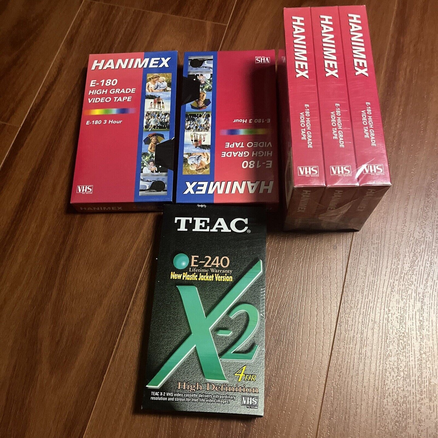 *New Sealed* 1x Teac Blank VHS E-240 & 5x Hanimex E-180 Blank VHS