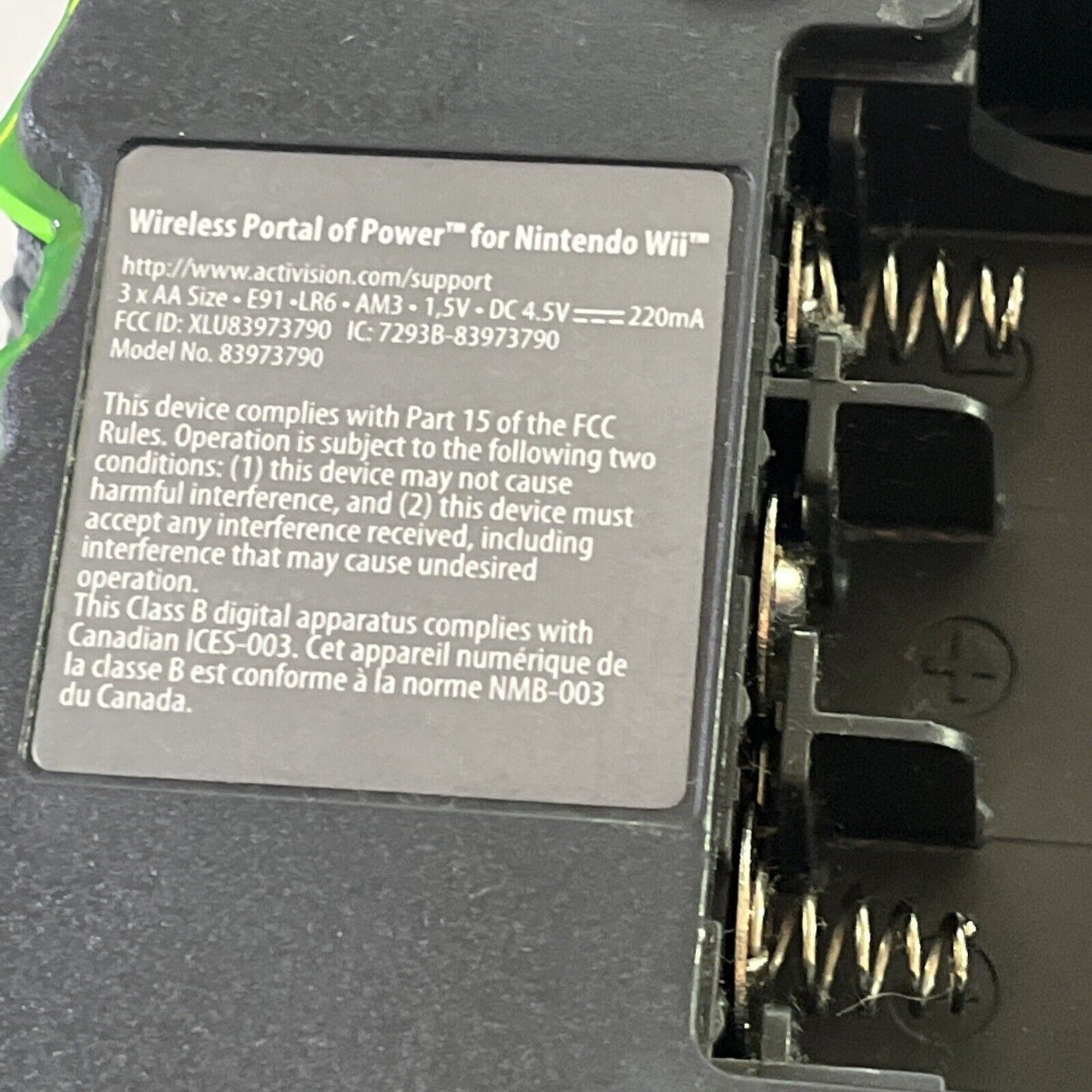 Skylanders Wireless Portal of Power for Nintendo Wii NO Dongle & Battery Lid