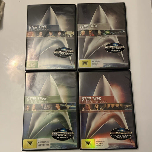 Star Trek - Motion picture, Generations, Final Frontier, Search for Spock DVD