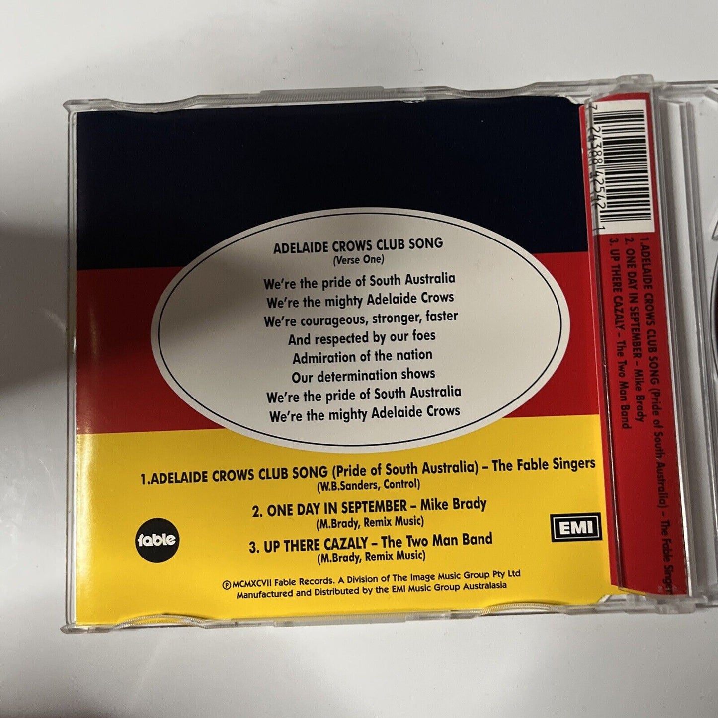 Adelaide Crows Football Footy AFL Club Song (CD, 1997) Single