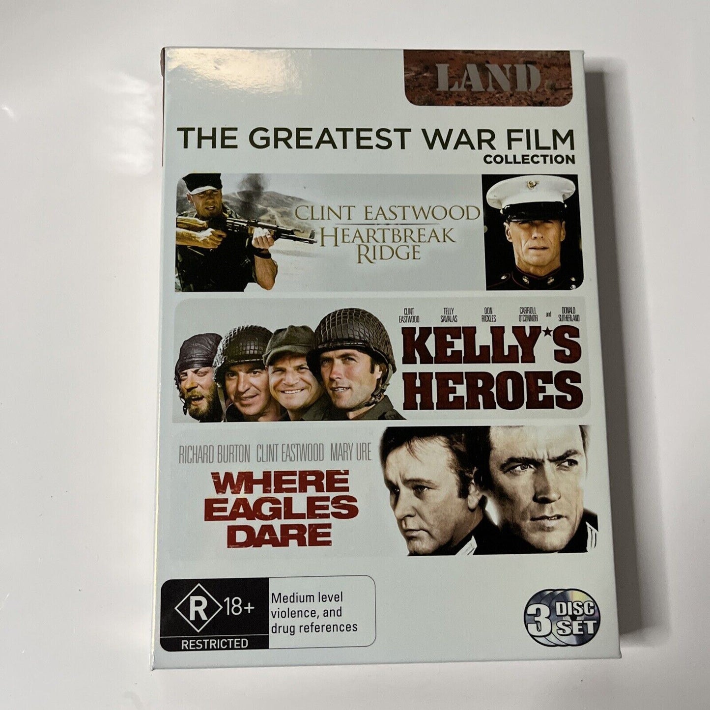 Heartbreak Ridge / Kelly's Heroes / Where Eagles Dare DVD Clint Eastwood Region4