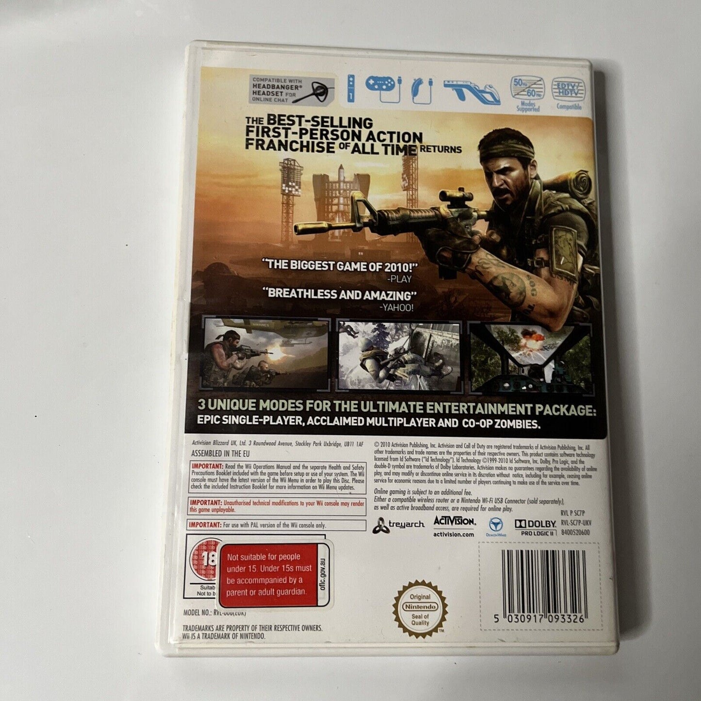 Call Of Duty Black Ops - Nintendo Wii PAL Version