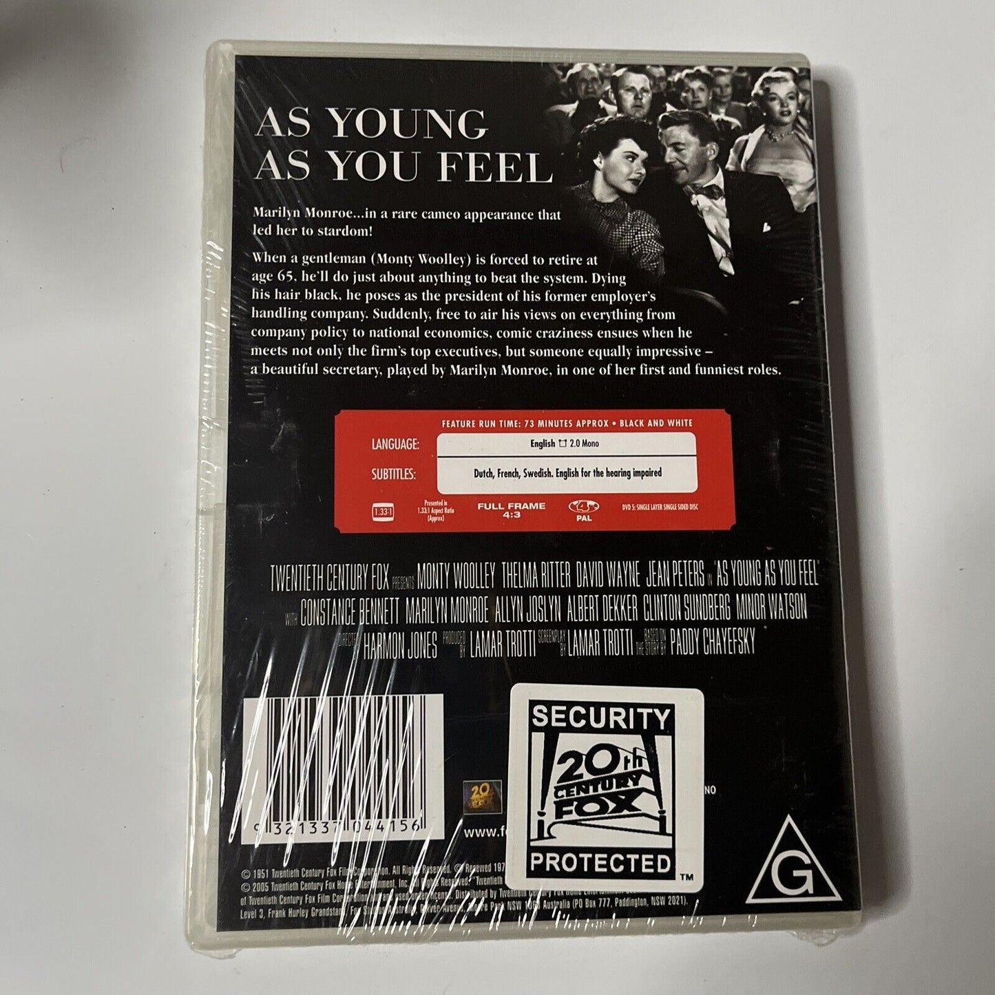 *New Sealed* As Young As You Feel (DVD, 1951) Marilyn Monroe. Region 4