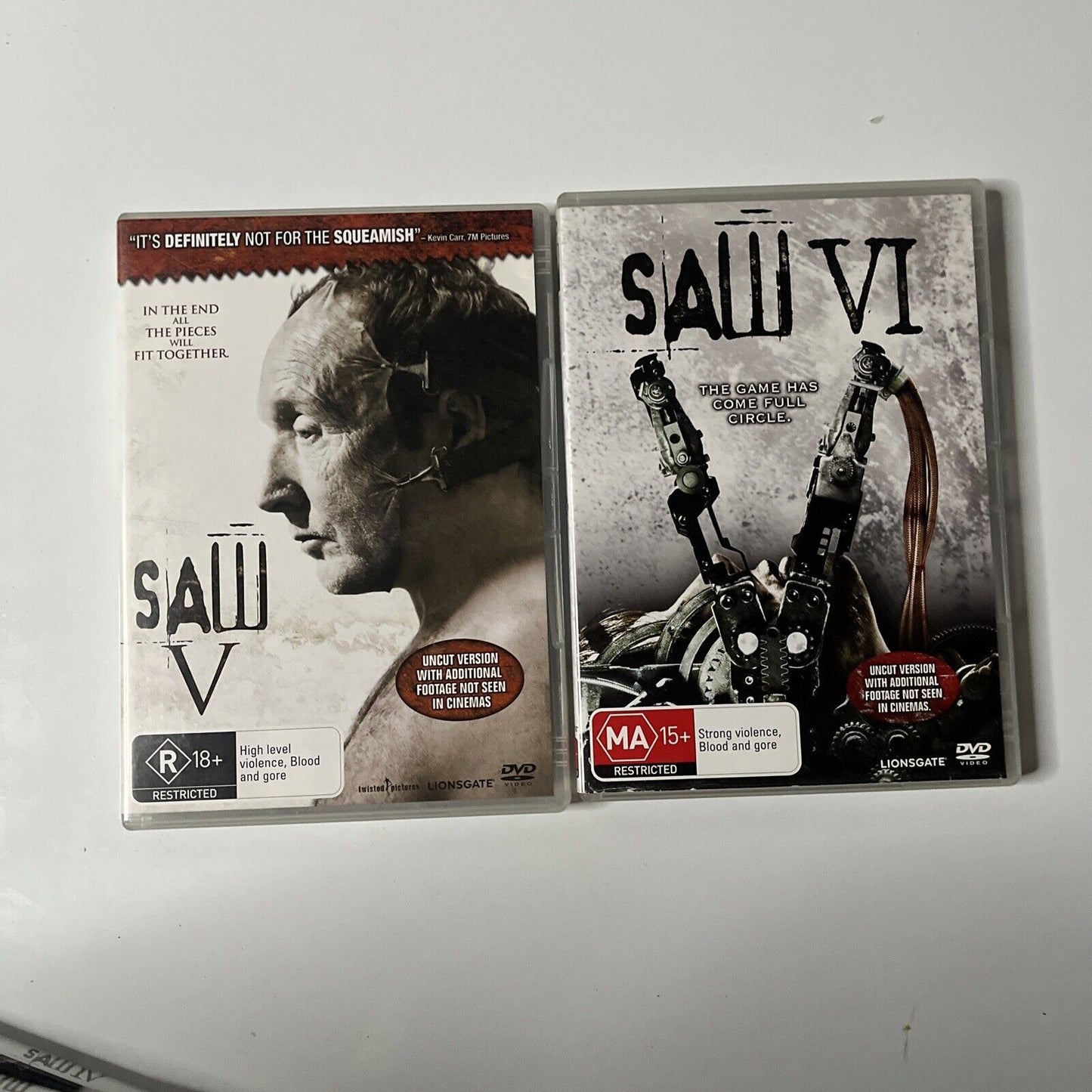 Saw 1,2,3,4,5,6  (DVD, 2009, 6-Disc) Region 4