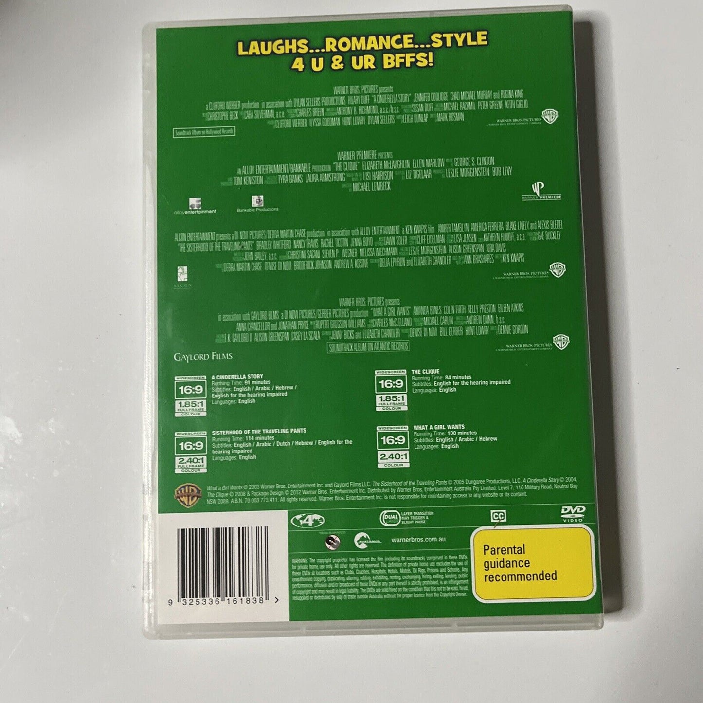 A Cinderella Story / The Clique / Sisterhood Trav Pants / What a Girl Wants DVD