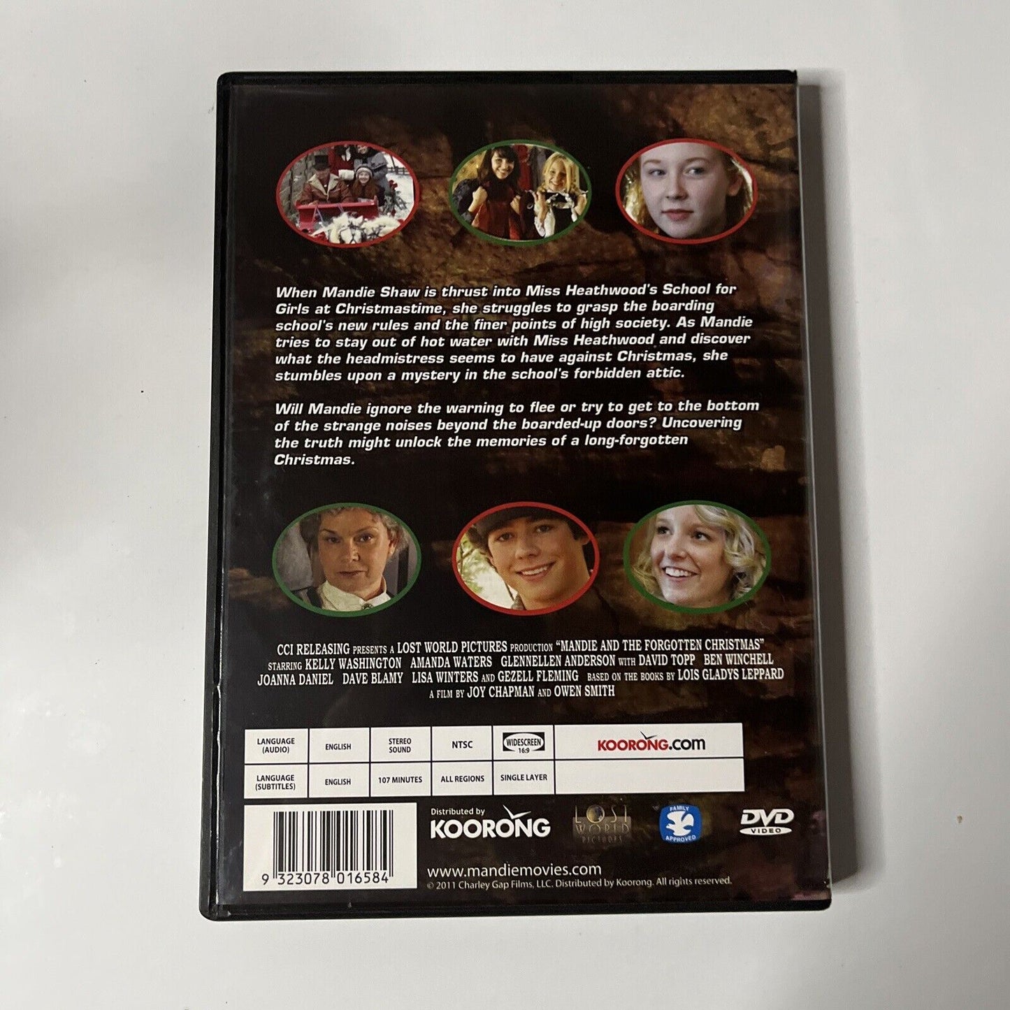 Mandie and the Forgotten Christmas (DVD, 2011) NEW  Kelly Washington All Regions