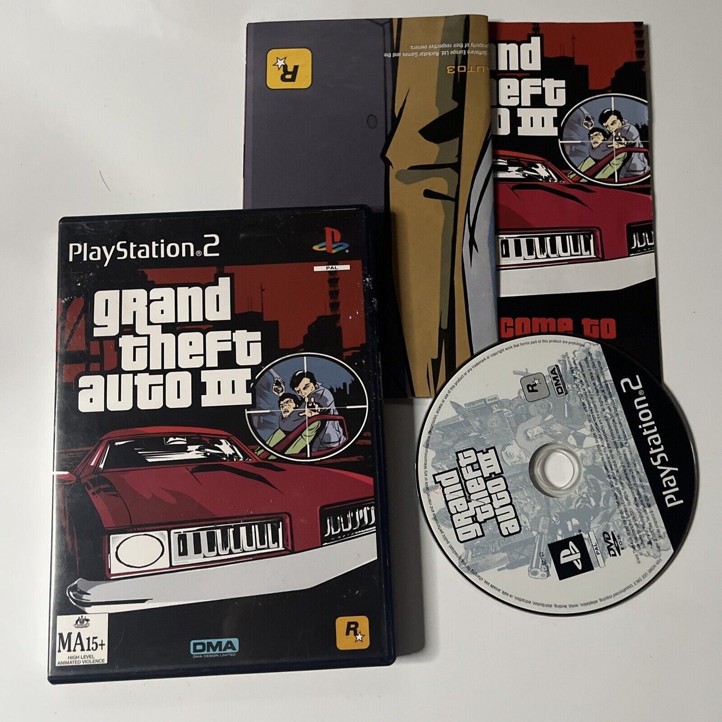 Grand Theft Auto 3 III GTA PS2 PlayStation 2 game + manual PAL