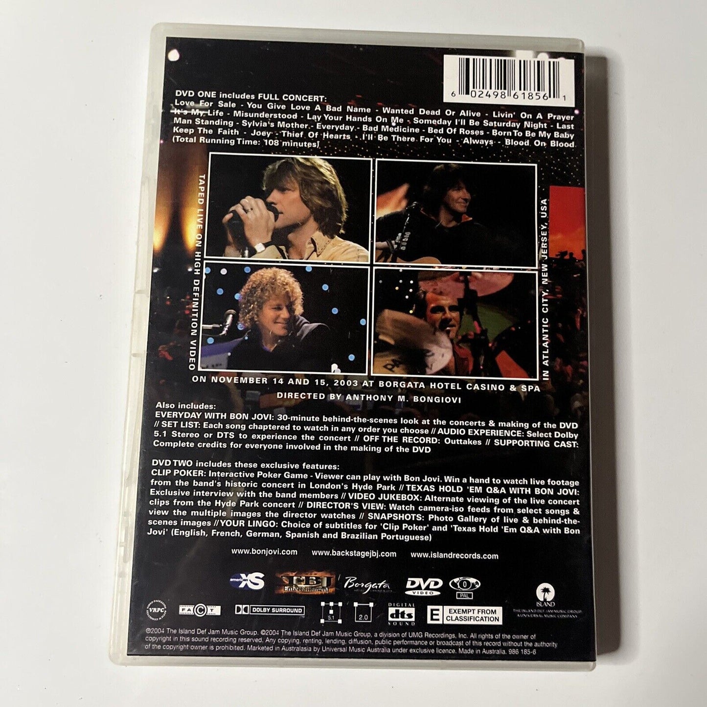 Bon Jovi: This Left Feels Right (DVD, 2004, 2-Disc) All Regions
