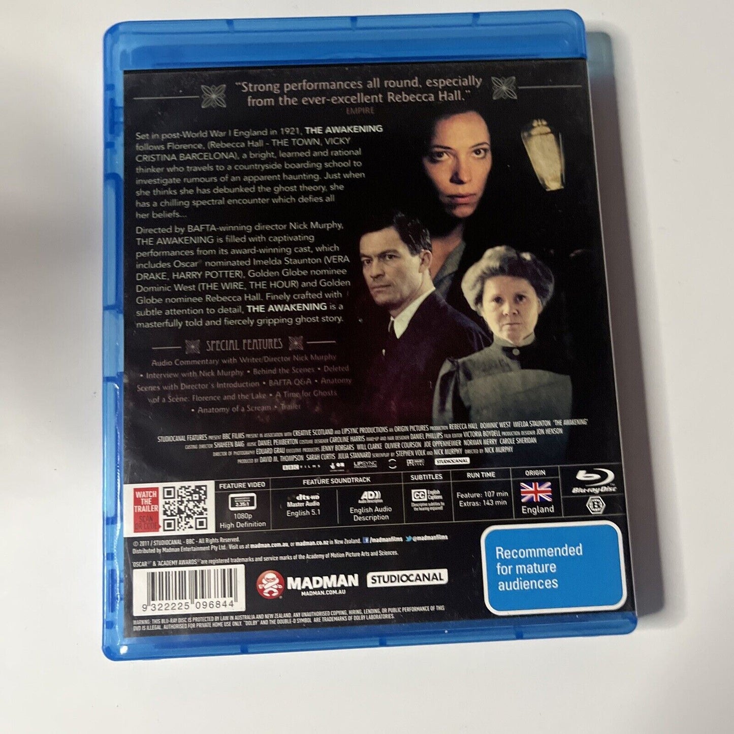 The Awakening (Blu-ray, 2011) Rebecca Hall, Dominic West, Region B