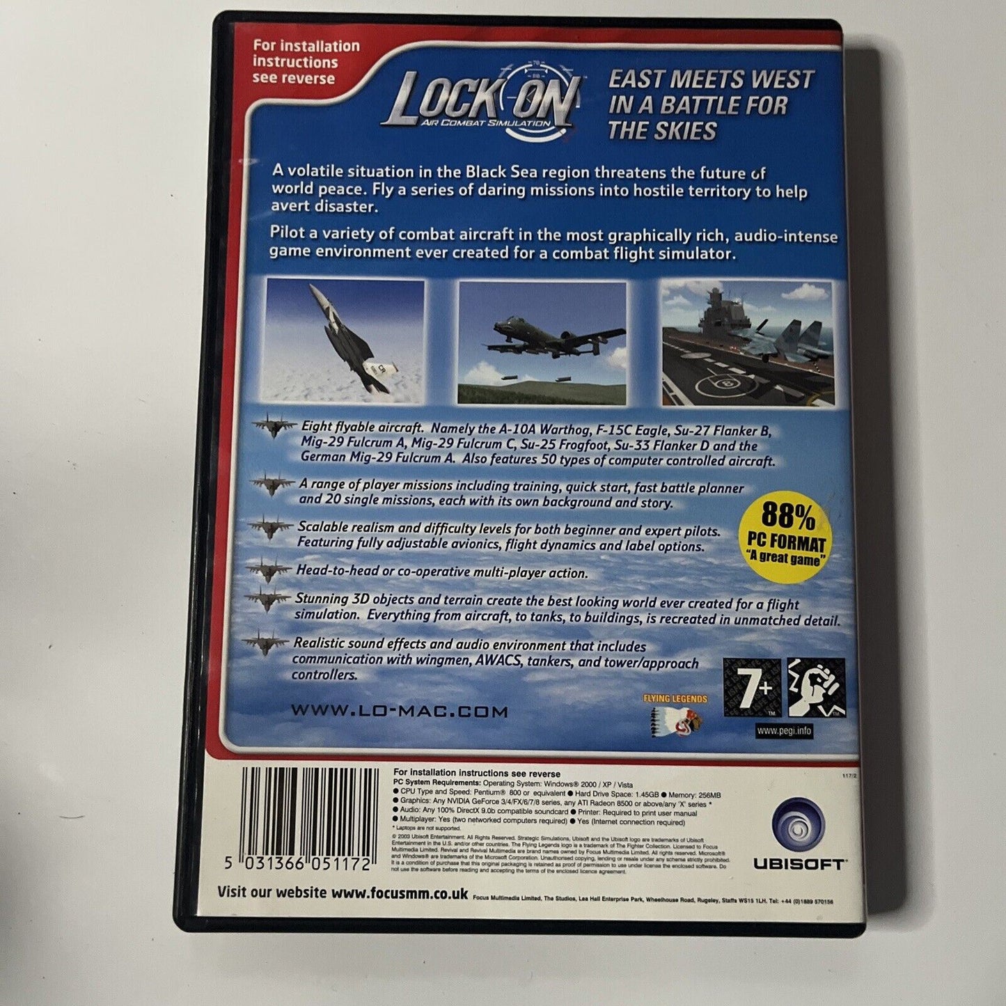 Lock On - Air Combat Simulation PC CD-ROM